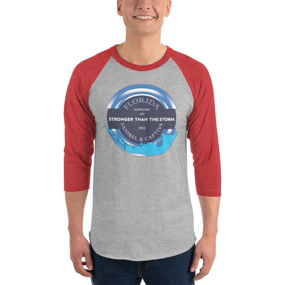 Sanibel Captiva Stronger Than The Storm 3/4 Sleeve Shirt - Blue Design