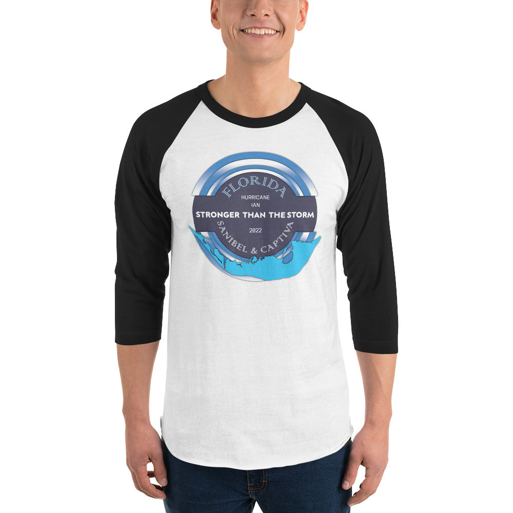 Sanibel Captiva Stronger Than The Storm 3/4 Sleeve Shirt - Blue Design