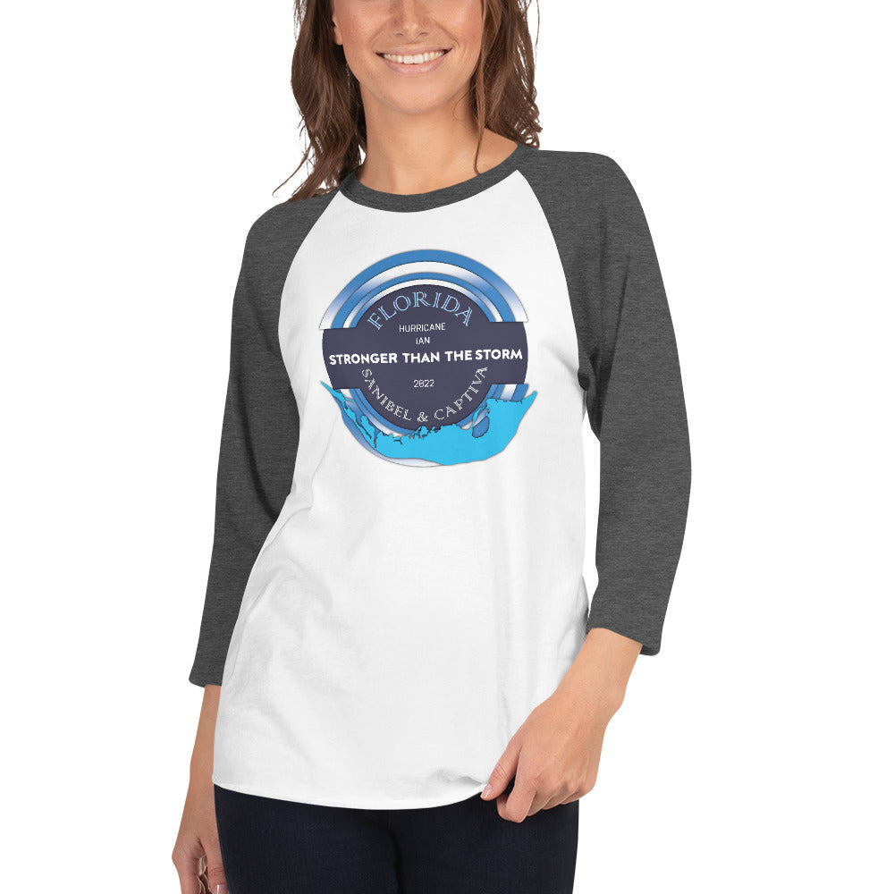 Sanibel Captiva Stronger Than The Storm 3/4 Sleeve Shirt - Blue Design
