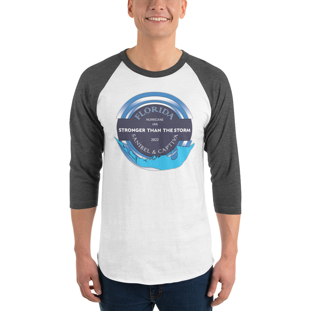 Sanibel Captiva Stronger Than The Storm 3/4 Sleeve Shirt - Blue Design