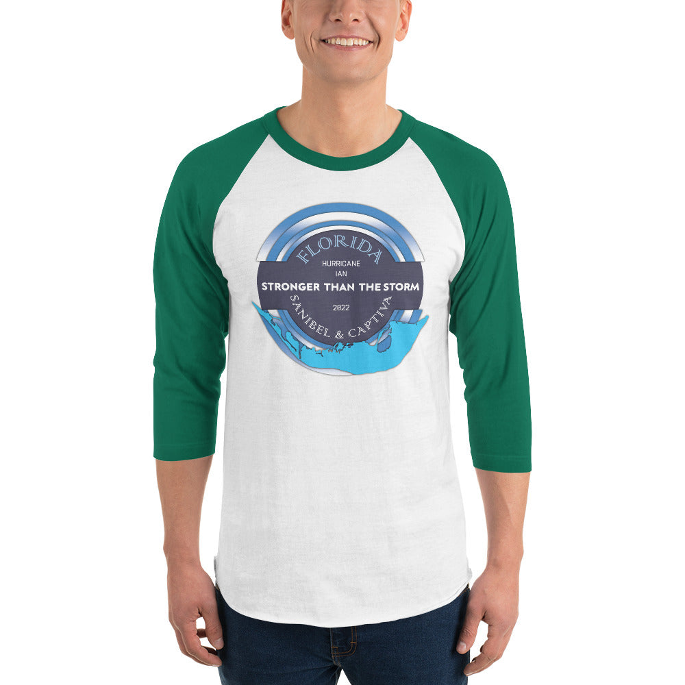 Sanibel Captiva Stronger Than The Storm 3/4 Sleeve Shirt - Blue Design