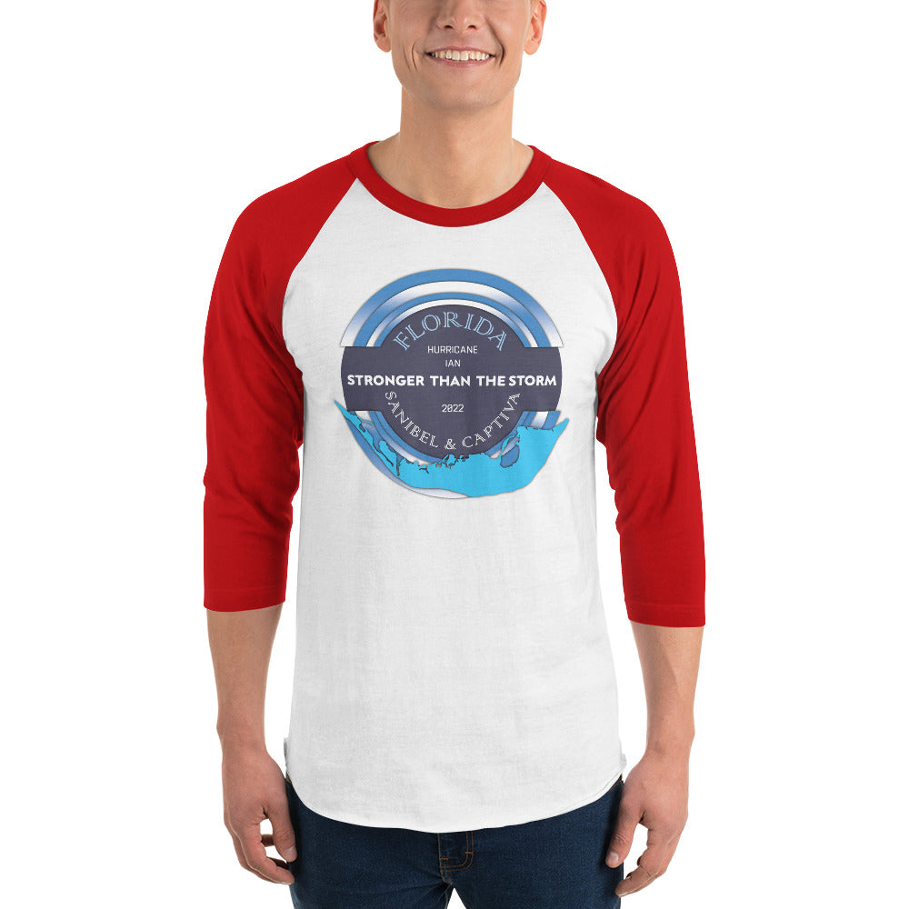 Sanibel Captiva Stronger Than The Storm 3/4 Sleeve Shirt - Blue Design