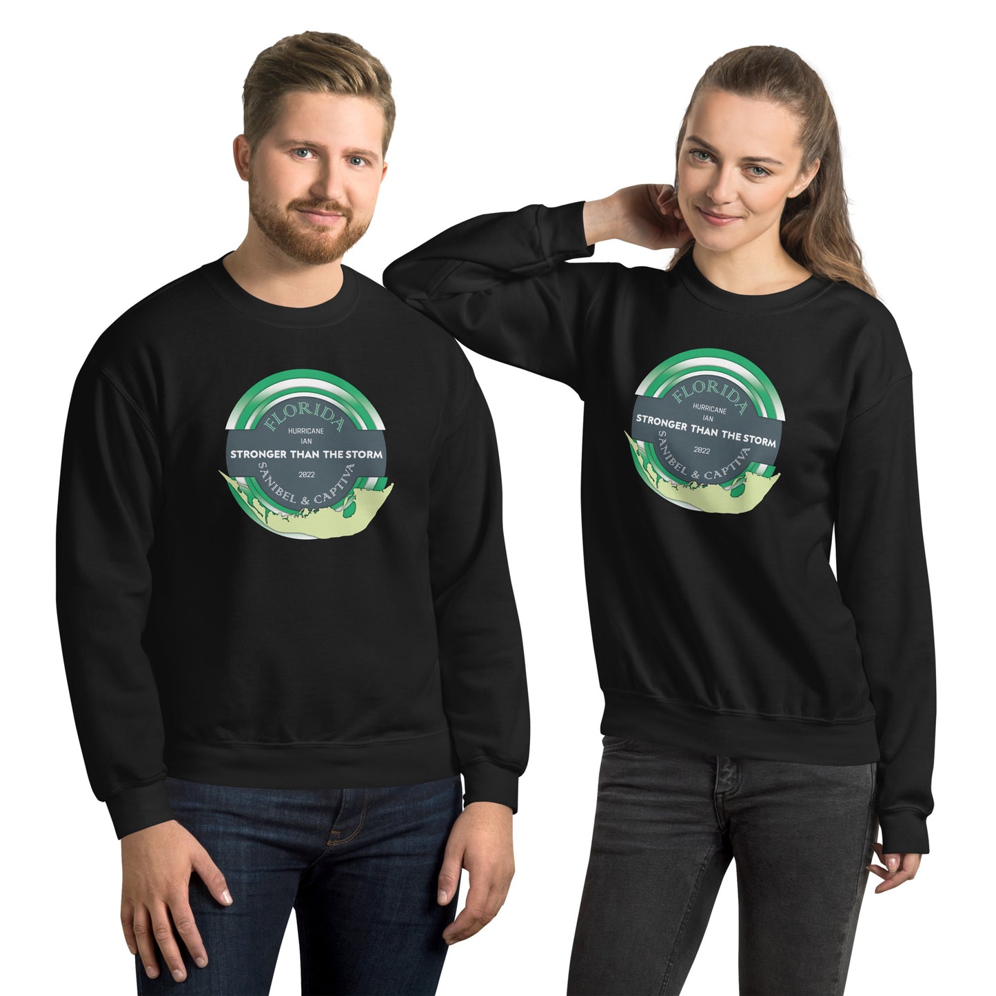 Sanibel Captiva Stronger Than The Storm Unisex Sweatshirt - True Green Design
