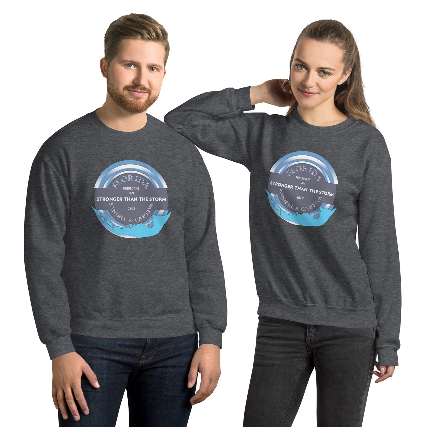 Sanibel Captiva Stronger Than The Storm Unisex Sweatshirt - Blue Design