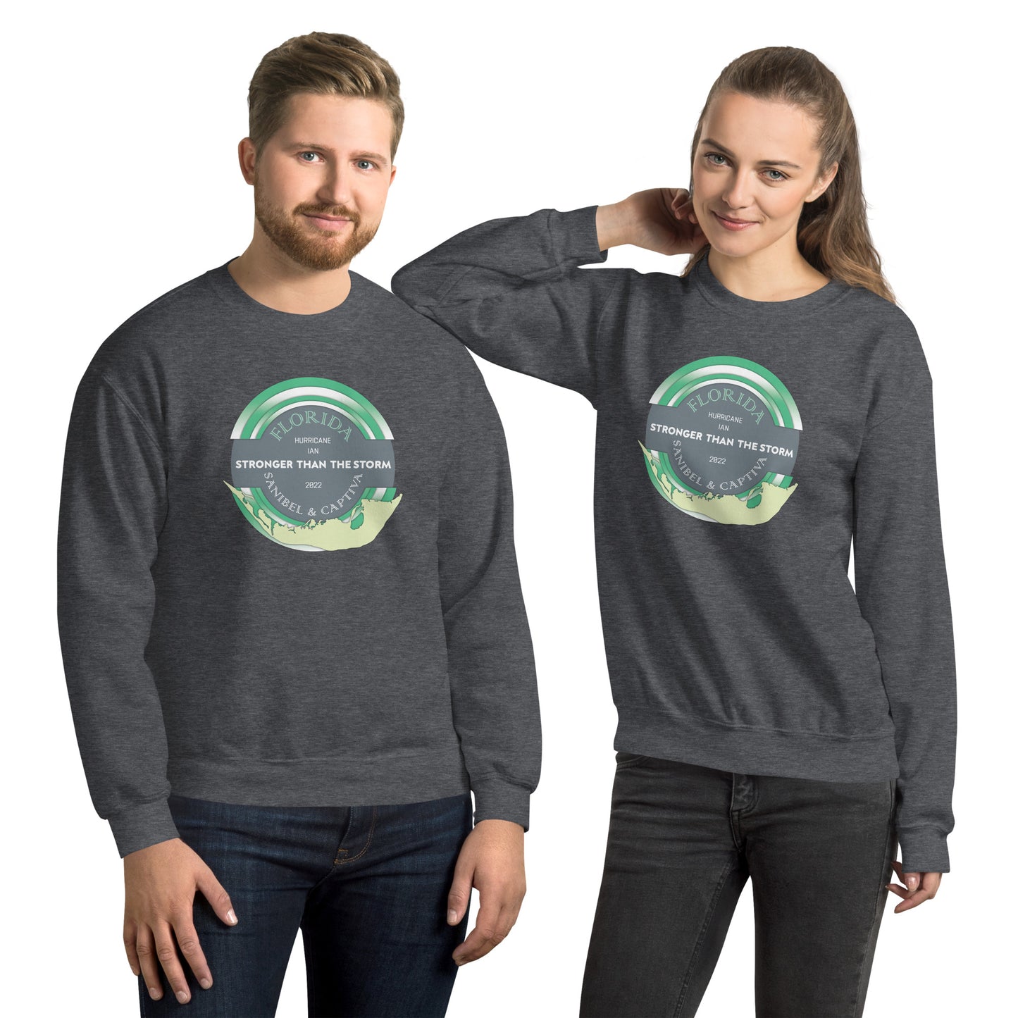 Sanibel Captiva Stronger Than The Storm Unisex Sweatshirt - True Green Design