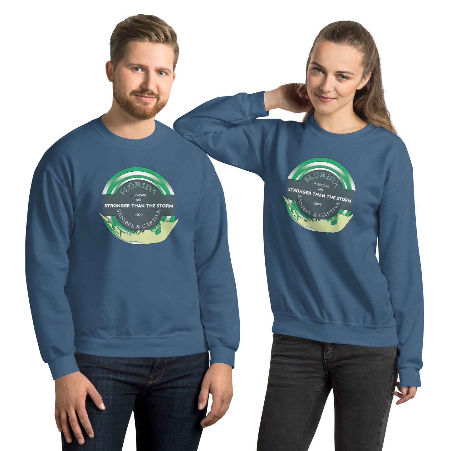 Sanibel Captiva Stronger Than The Storm Unisex Sweatshirt - True Green Design