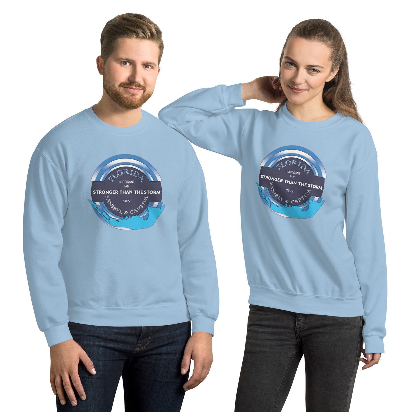 Sanibel Captiva Stronger Than The Storm Unisex Sweatshirt - Blue Design