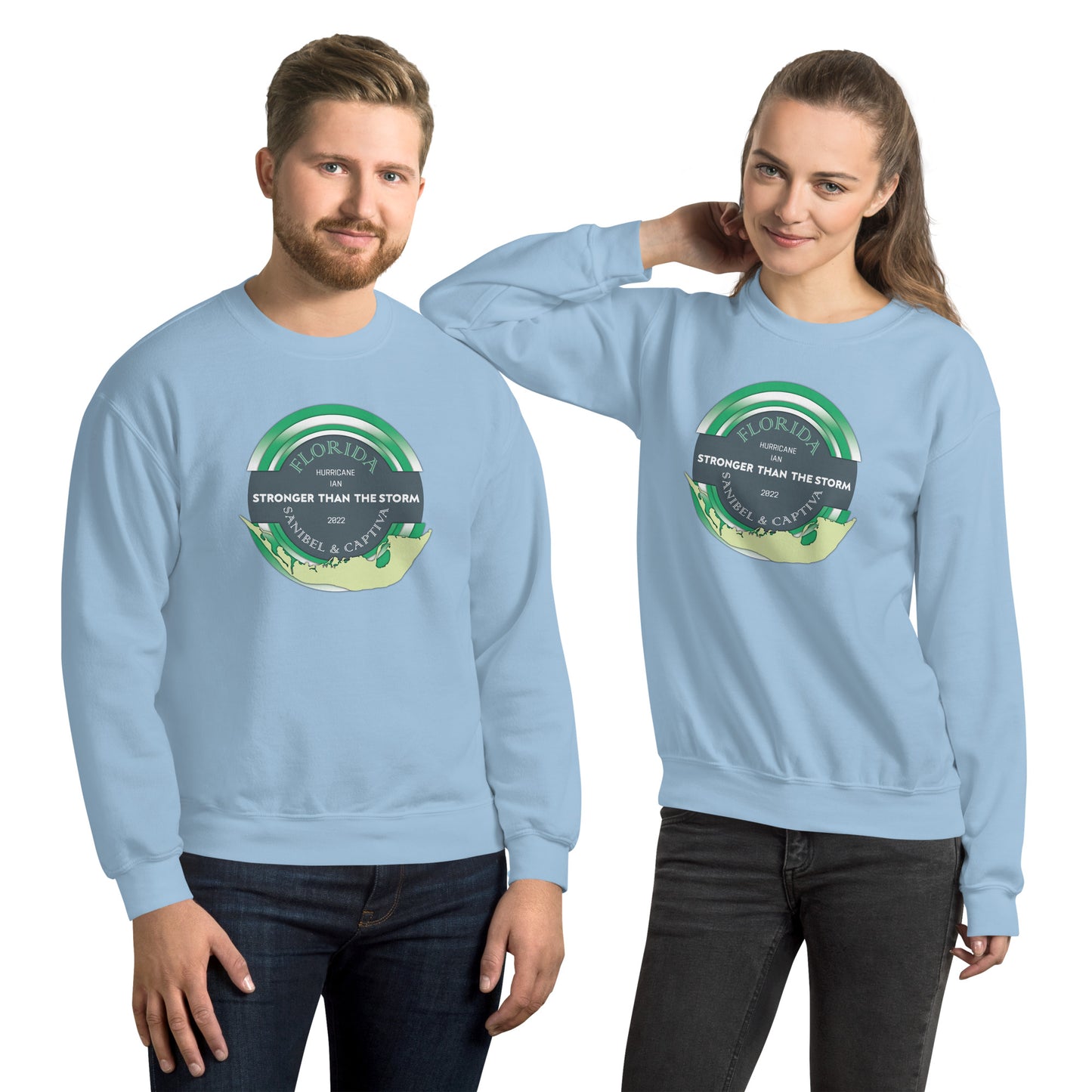 Sanibel Captiva Stronger Than The Storm Unisex Sweatshirt - True Green Design