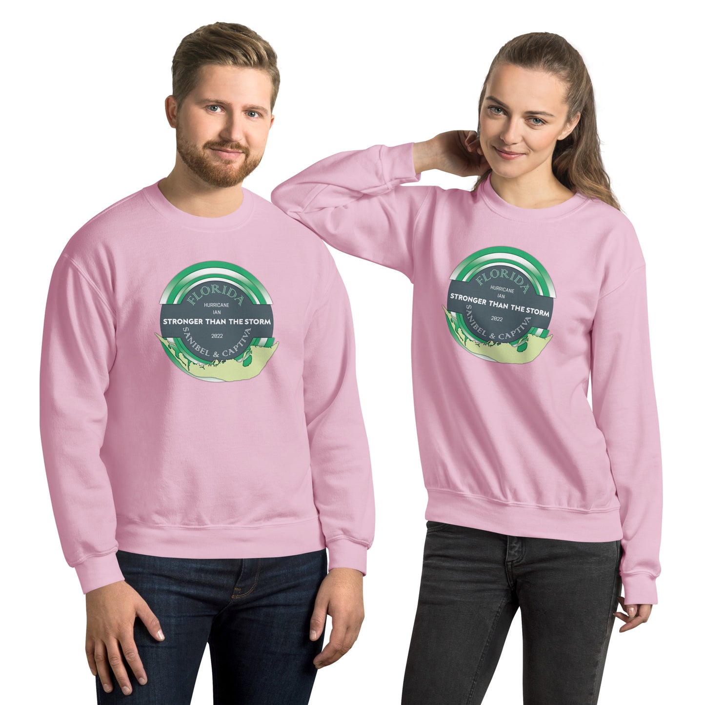 Sanibel Captiva Stronger Than The Storm Unisex Sweatshirt - True Green Design