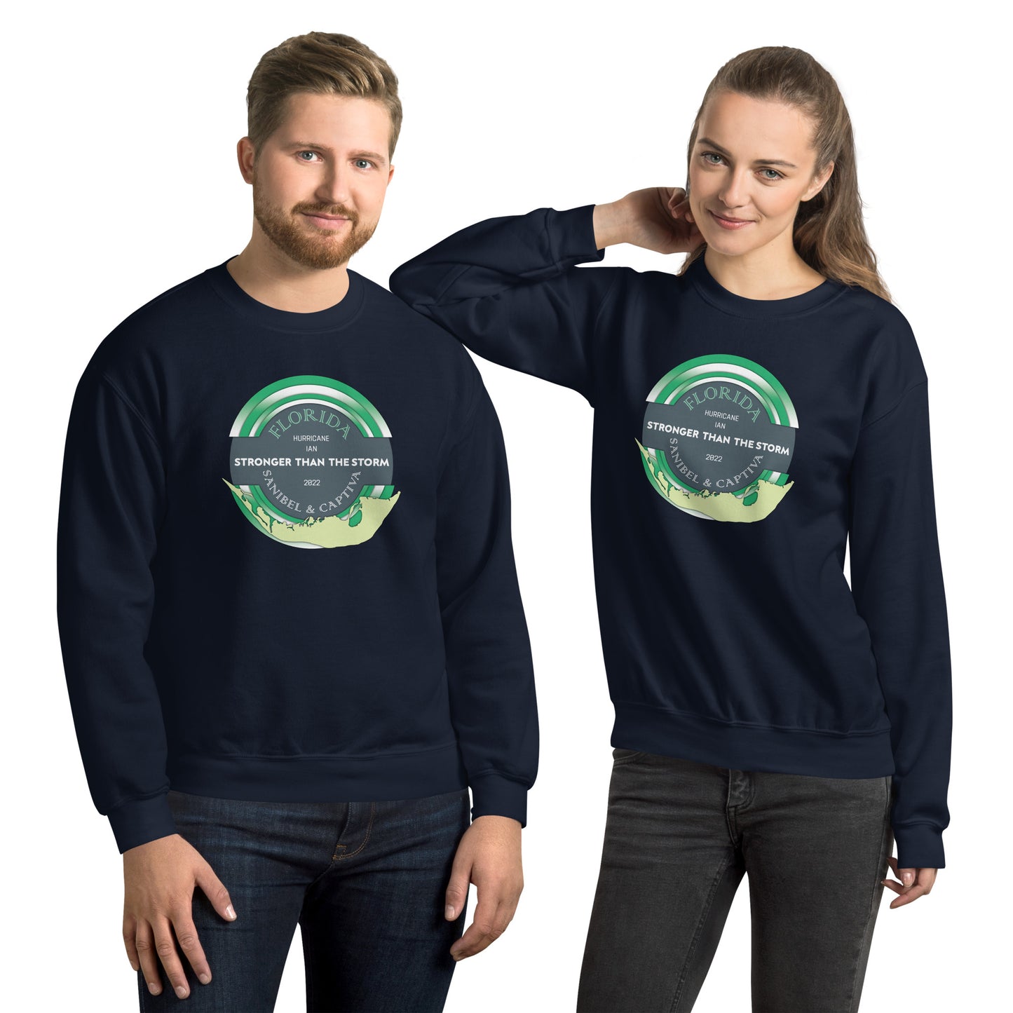Sanibel Captiva Stronger Than The Storm Unisex Sweatshirt - True Green Design