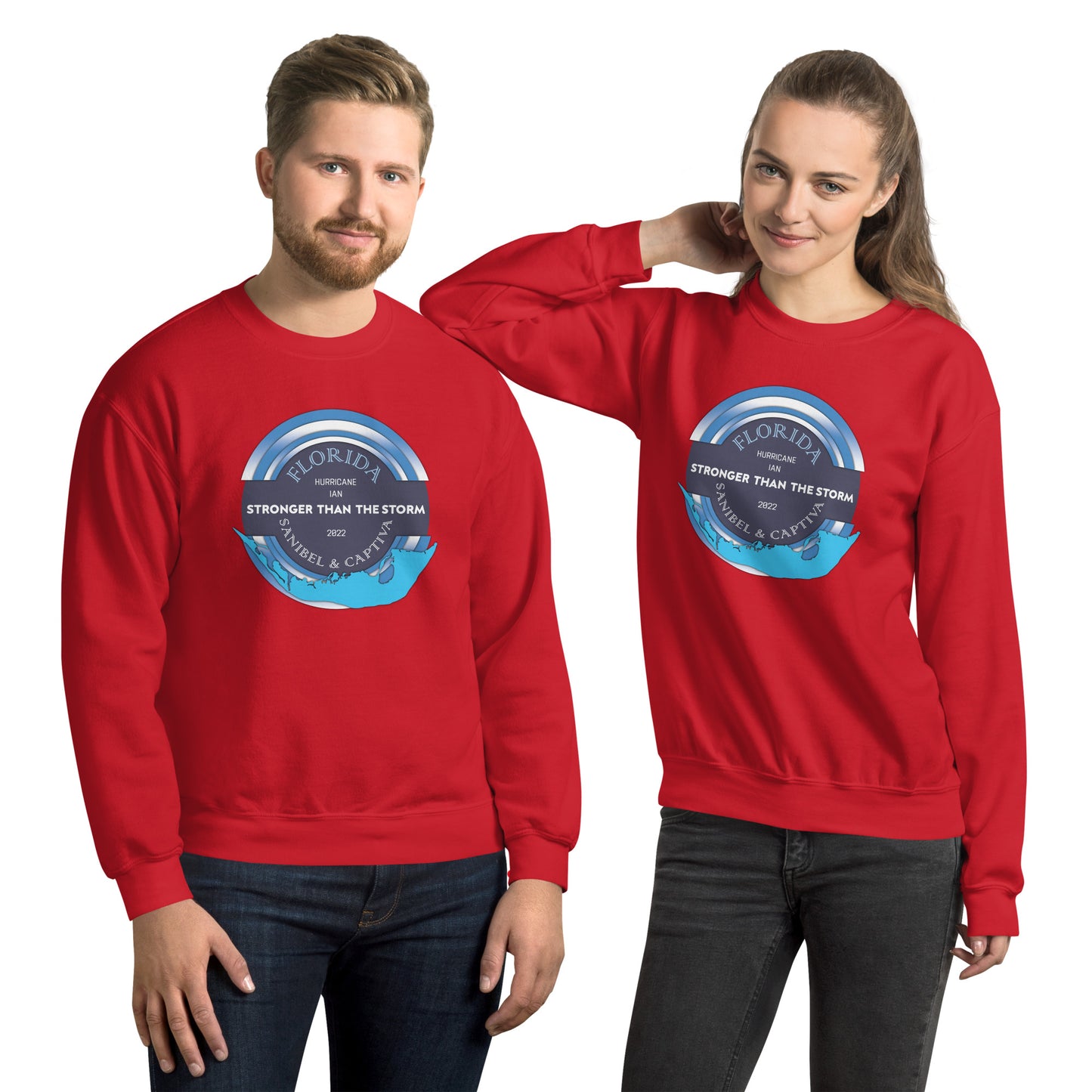 Sanibel Captiva Stronger Than The Storm Unisex Sweatshirt - Blue Design