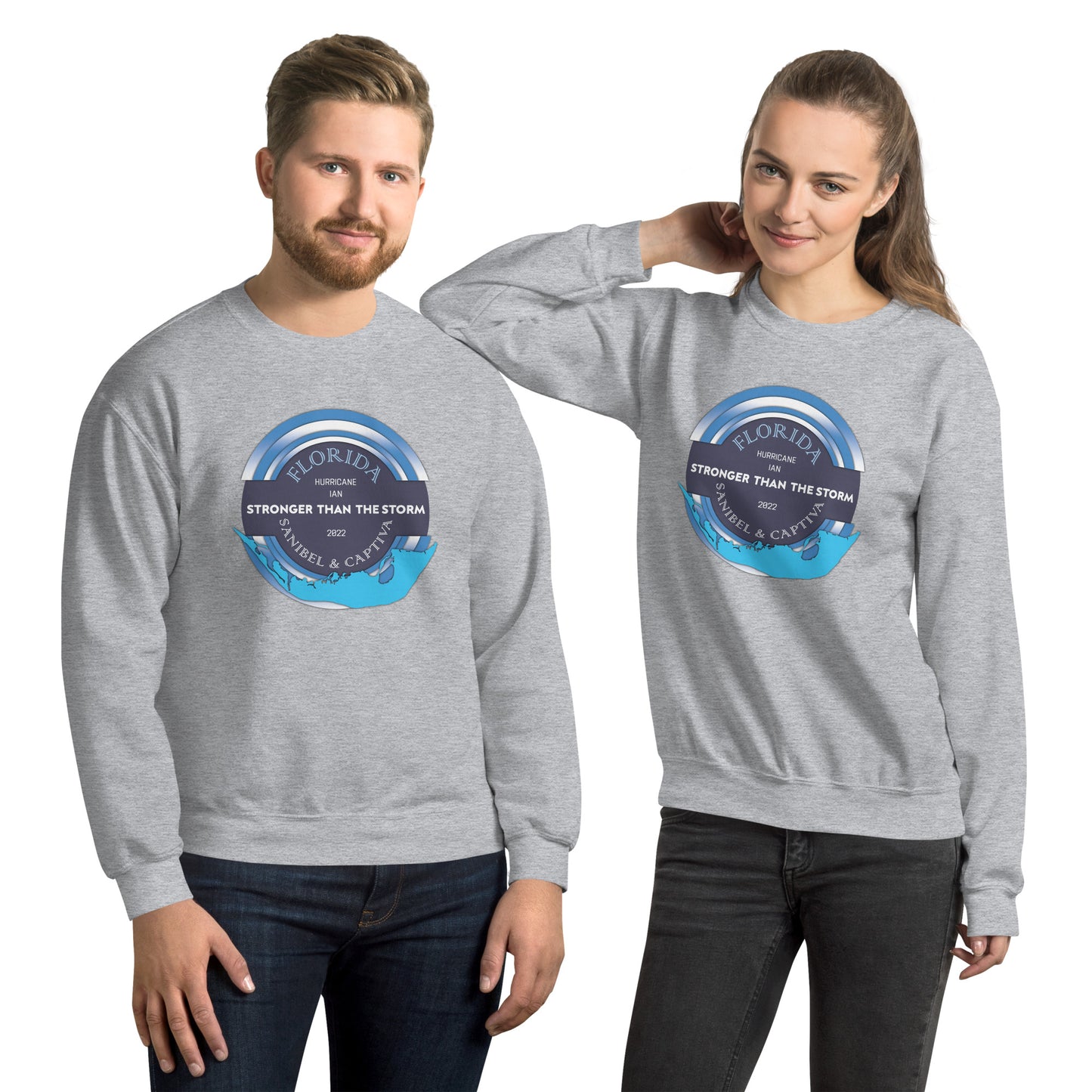 Sanibel Captiva Stronger Than The Storm Unisex Sweatshirt - Blue Design