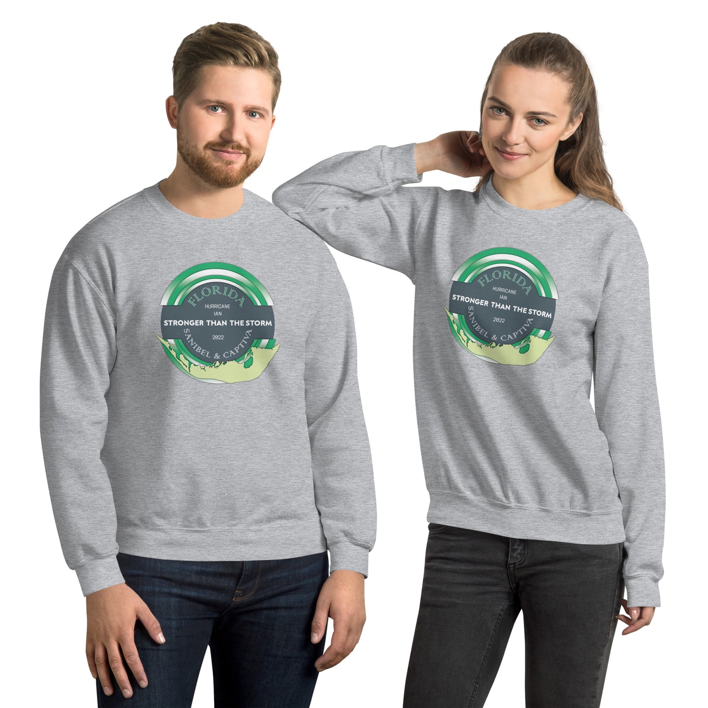 Sanibel Captiva Stronger Than The Storm Unisex Sweatshirt - True Green Design