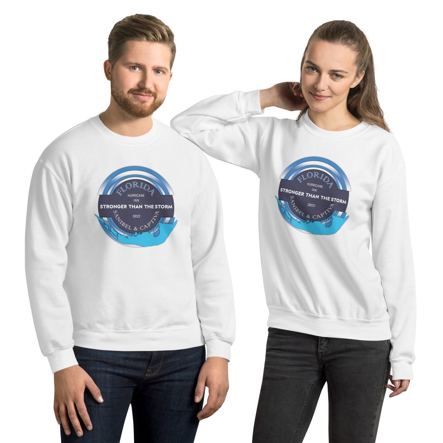 Sanibel Captiva Stronger Than The Storm Unisex Sweatshirt - Blue Design