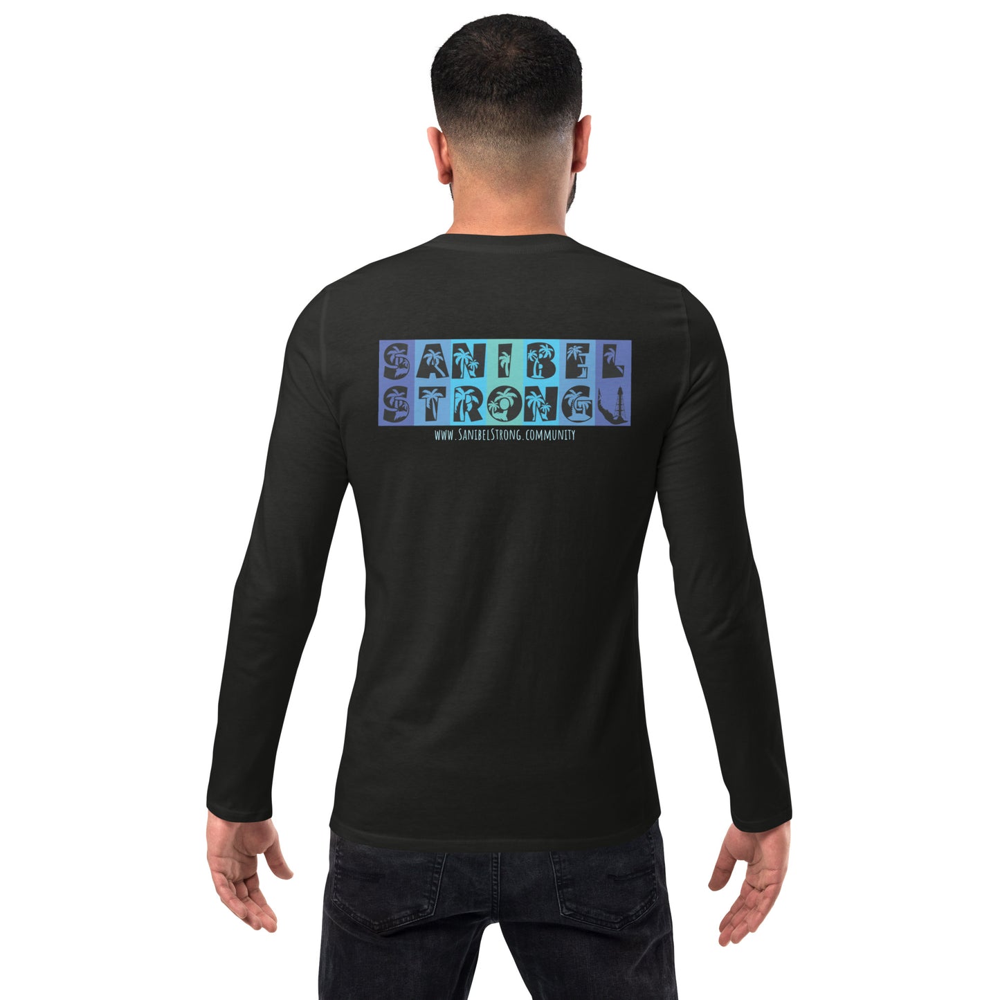 Sanibel Strong Long Sleeve Shirt - Palm Tree Lettering (2 sided design)