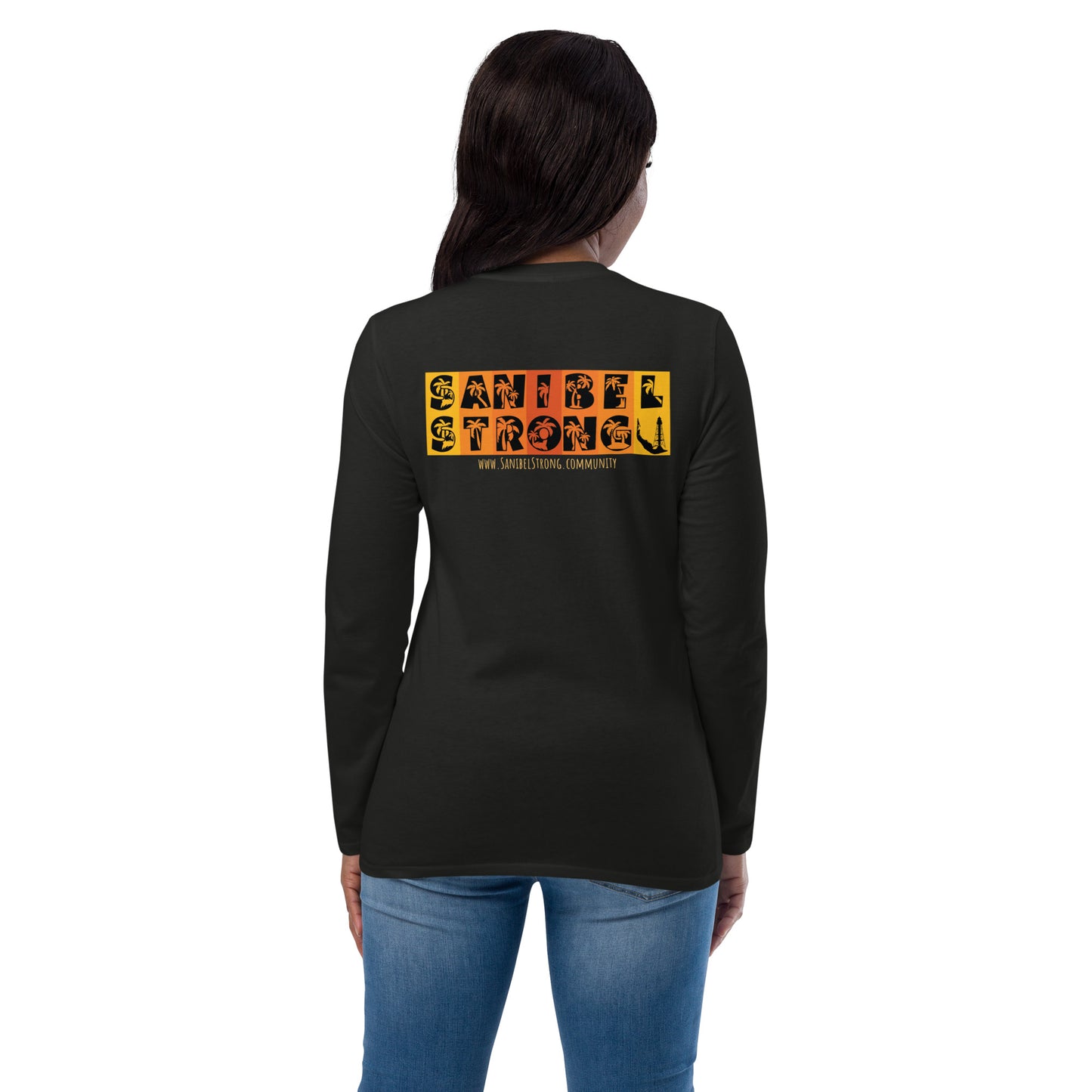 Sanibel Strong Long Sleeve Shirt - Palm Tree Lettering (2 sided design)