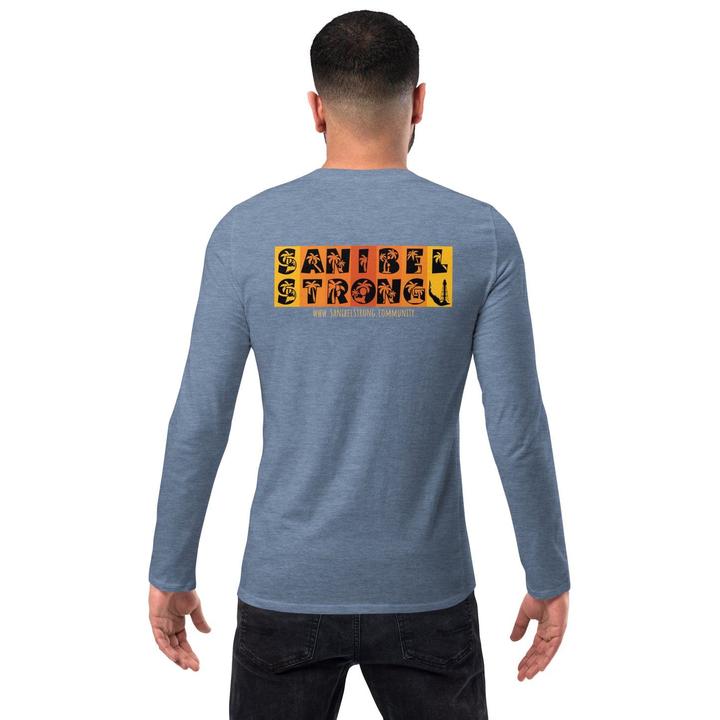 Sanibel Strong Long Sleeve Shirt - Palm Tree Lettering (2 sided design)