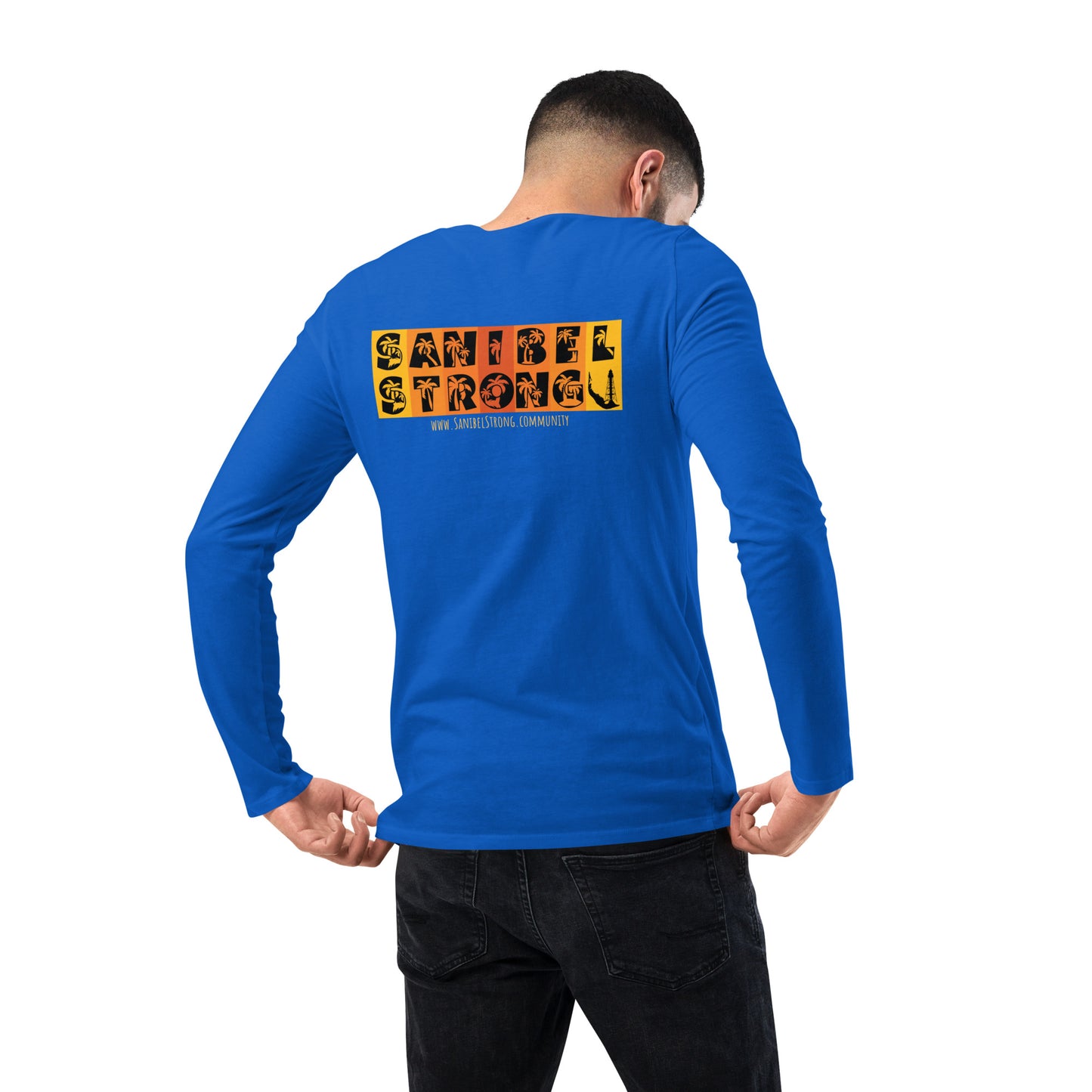 Sanibel Strong Long Sleeve Shirt - Palm Tree Lettering (2 sided design)