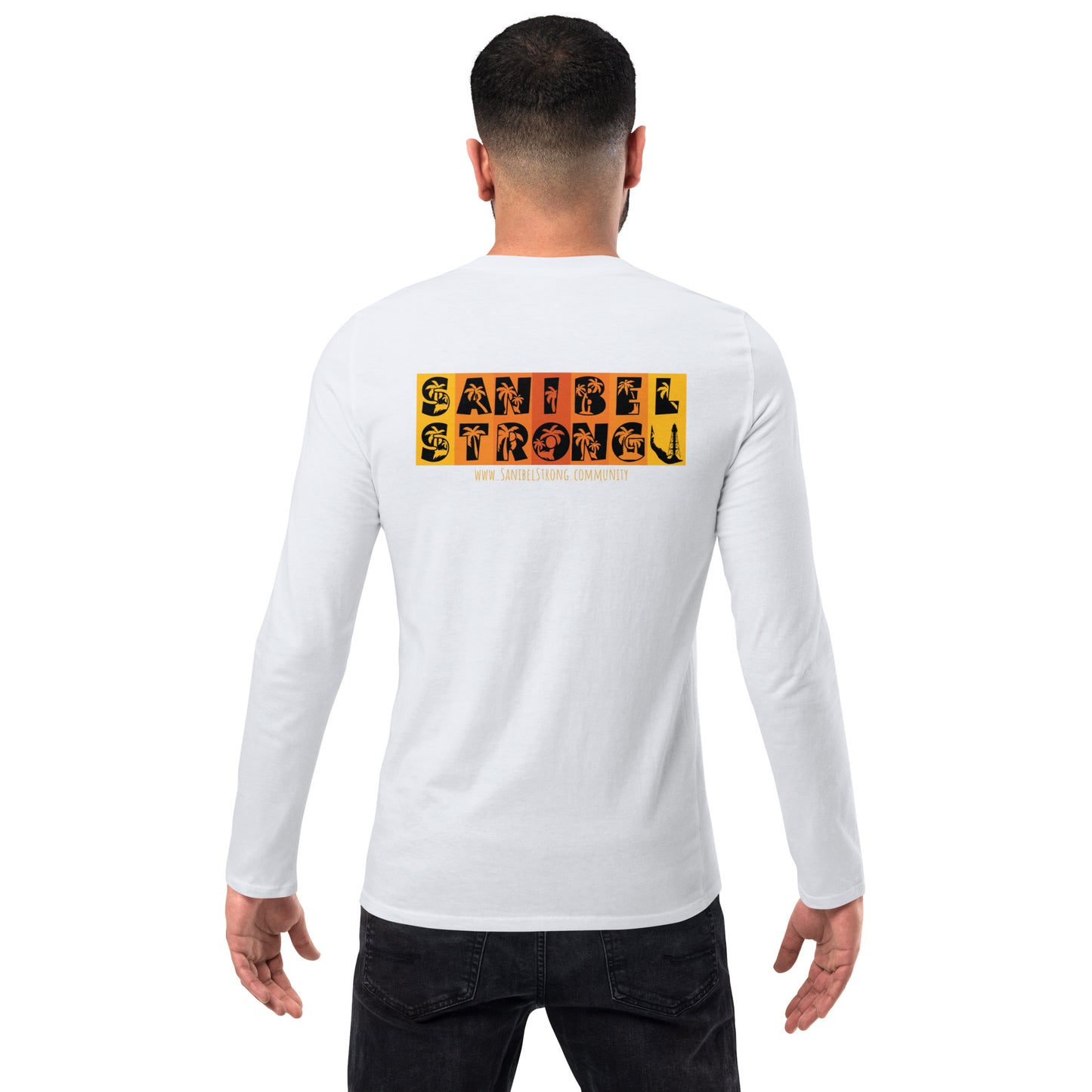 Sanibel Strong Long Sleeve Shirt - Palm Tree Lettering (2 sided design)