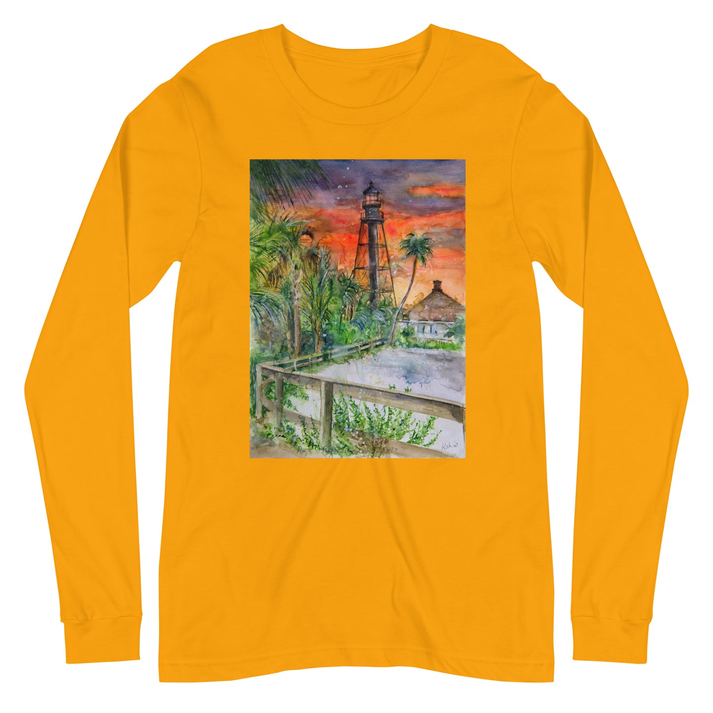 Sanibel Lighthouse Scott Kish Watercolor Unisex Long Sleeve Shirt