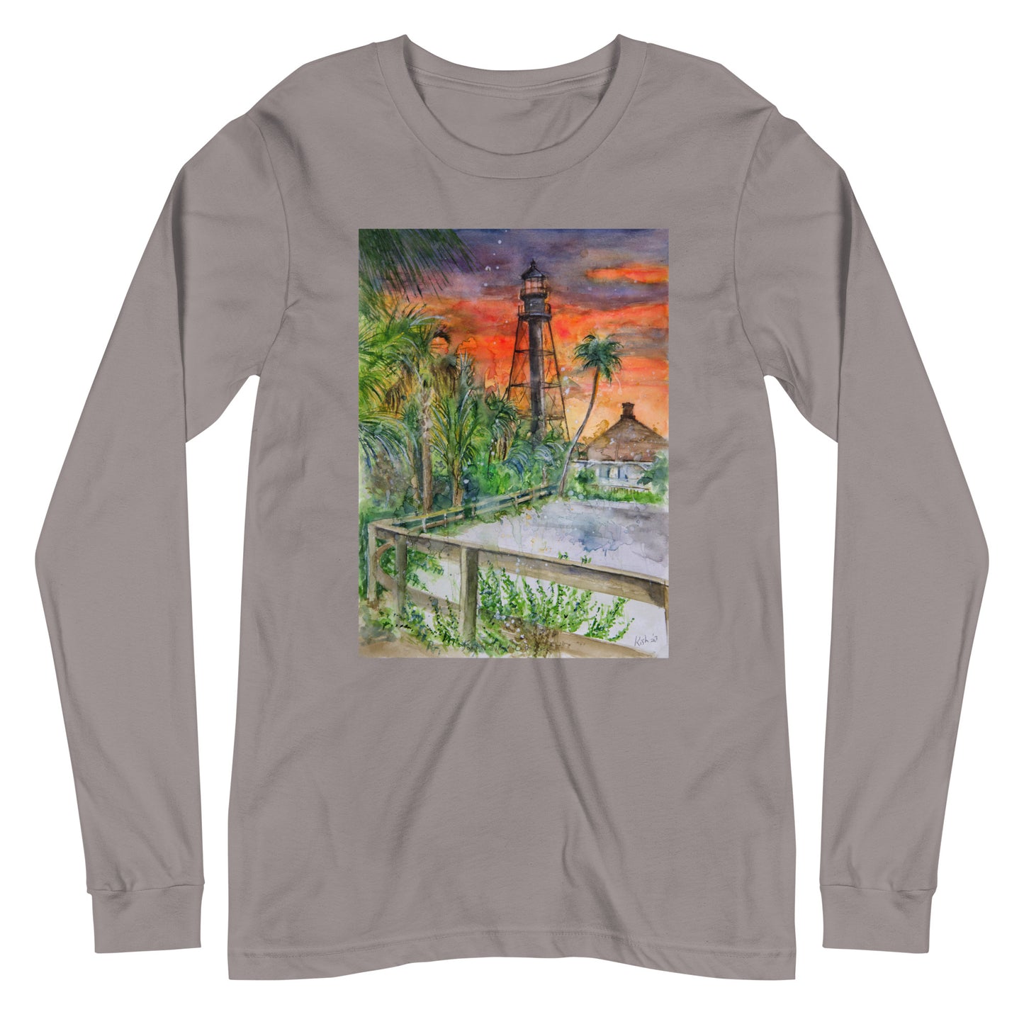 Sanibel Lighthouse Scott Kish Watercolor Unisex Long Sleeve Shirt