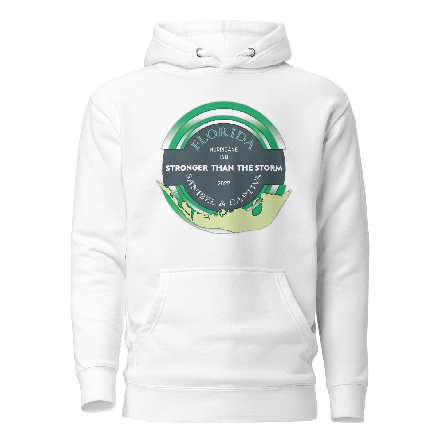 Sanibel Captiva Stronger Than The Storm Unisex Hoodie - True Green Design