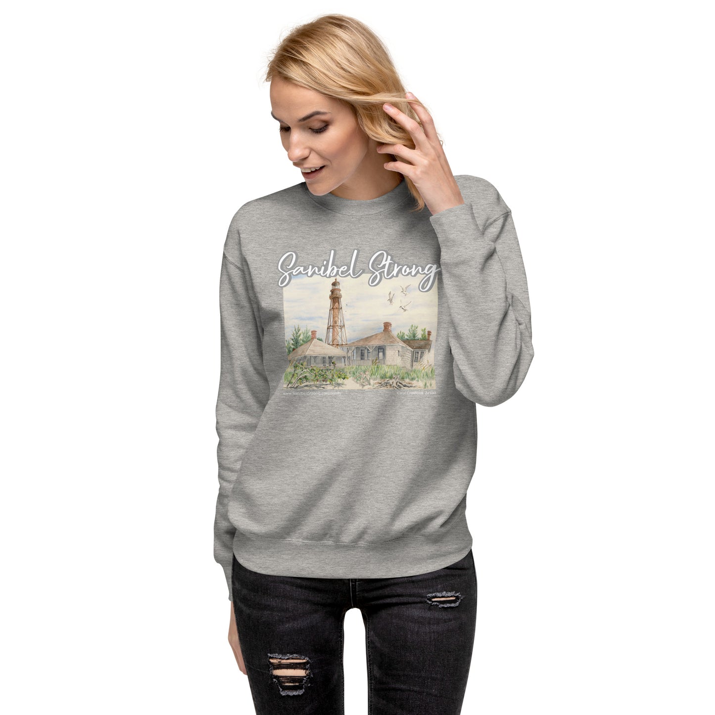 Sanibel Strong Lighthouse Watercolor Unisex Sweatshirt
