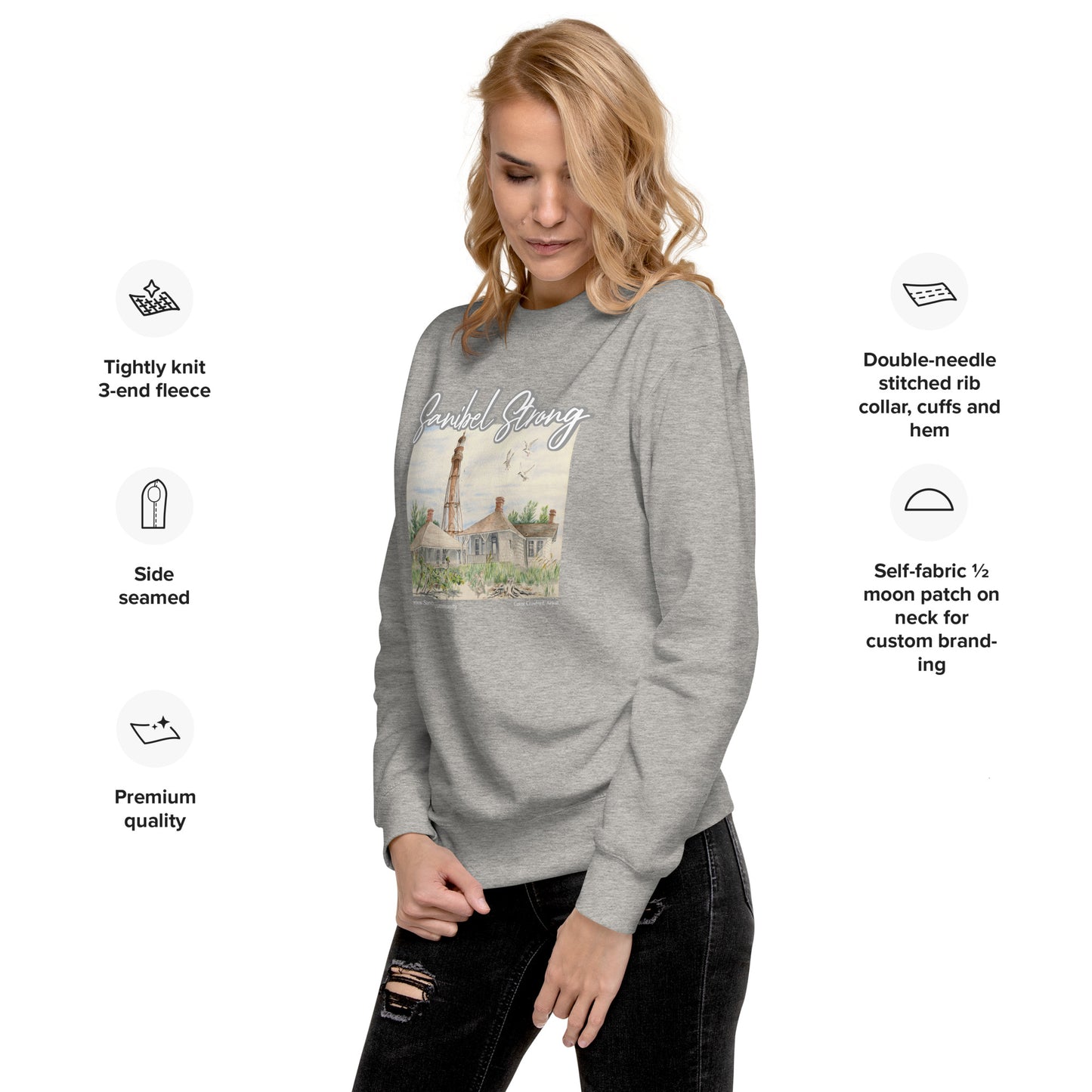 Sanibel Strong Lighthouse Watercolor Unisex Sweatshirt
