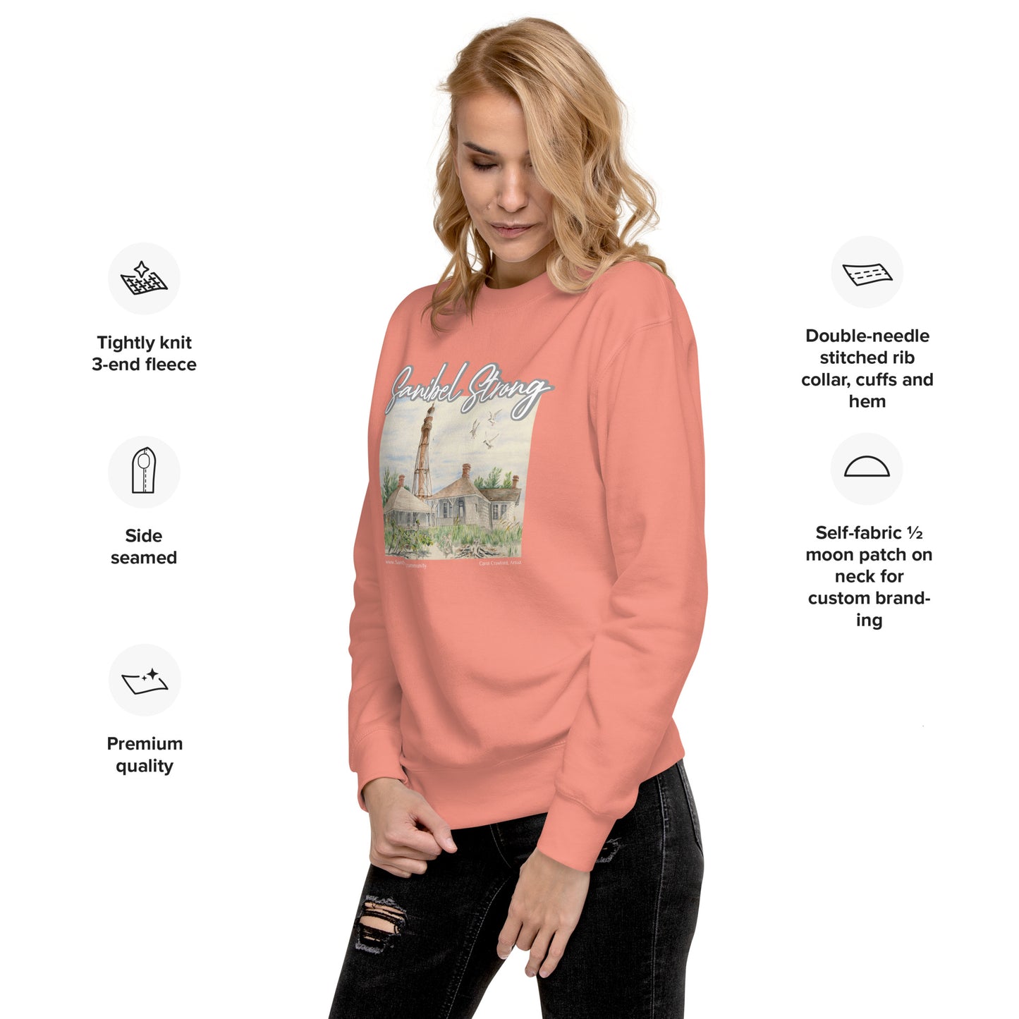 Sanibel Strong Lighthouse Watercolor Unisex Sweatshirt