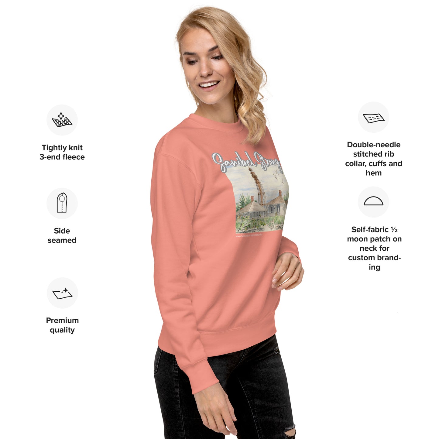 Sanibel Strong Lighthouse Watercolor Unisex Sweatshirt