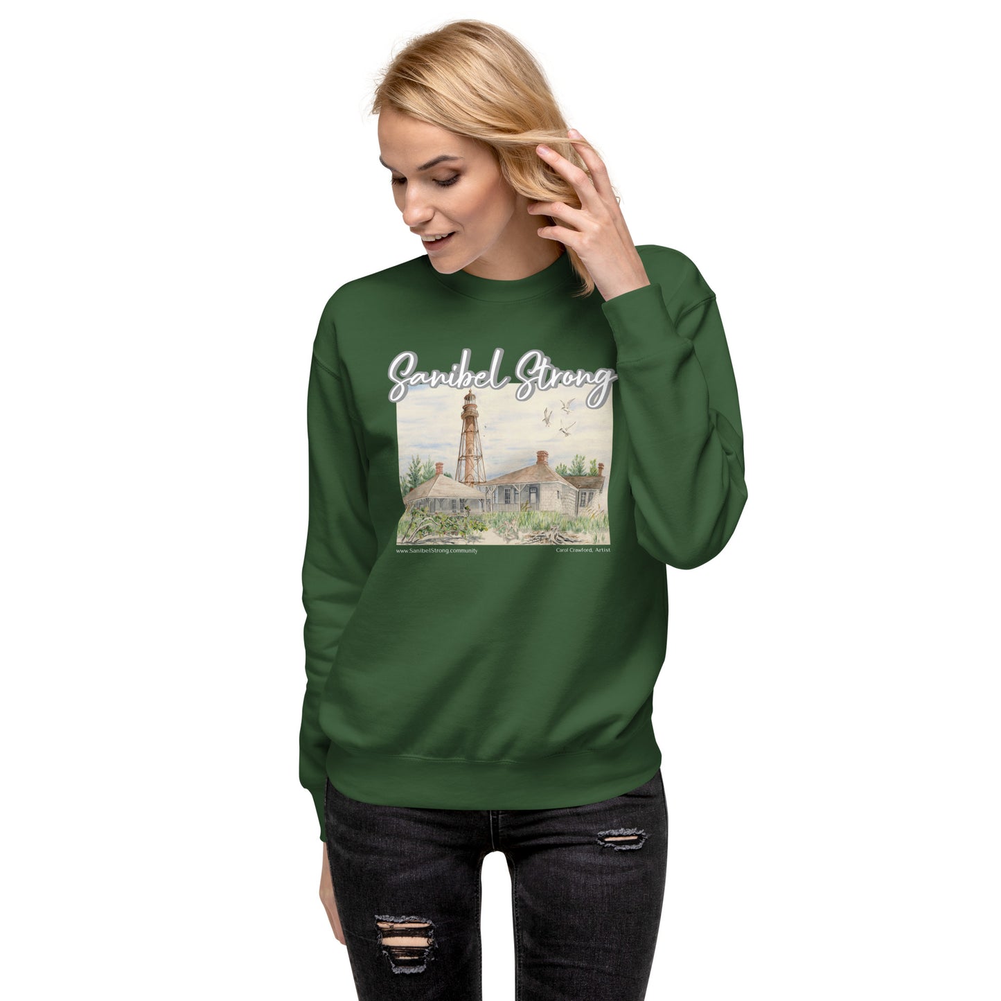 Sanibel Strong Lighthouse Watercolor Unisex Sweatshirt
