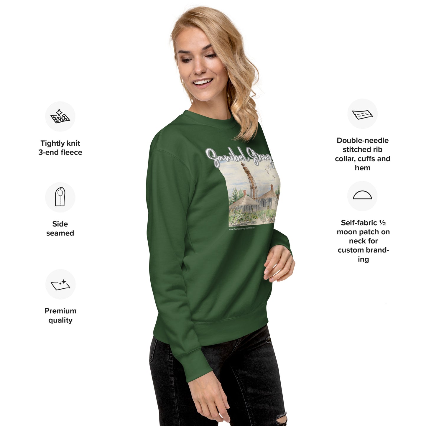 Sanibel Strong Lighthouse Watercolor Unisex Sweatshirt