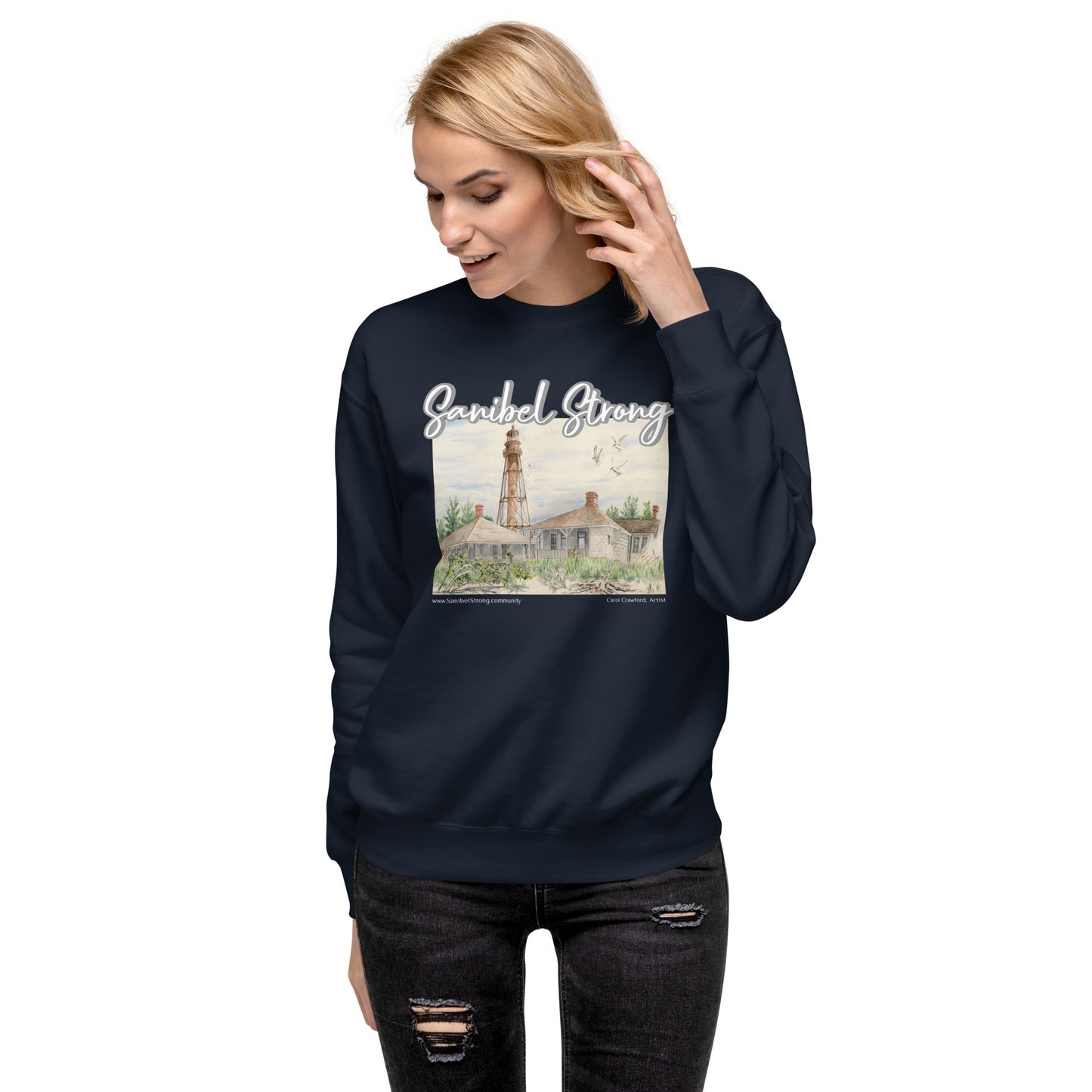 Sanibel Strong Lighthouse Watercolor Unisex Sweatshirt