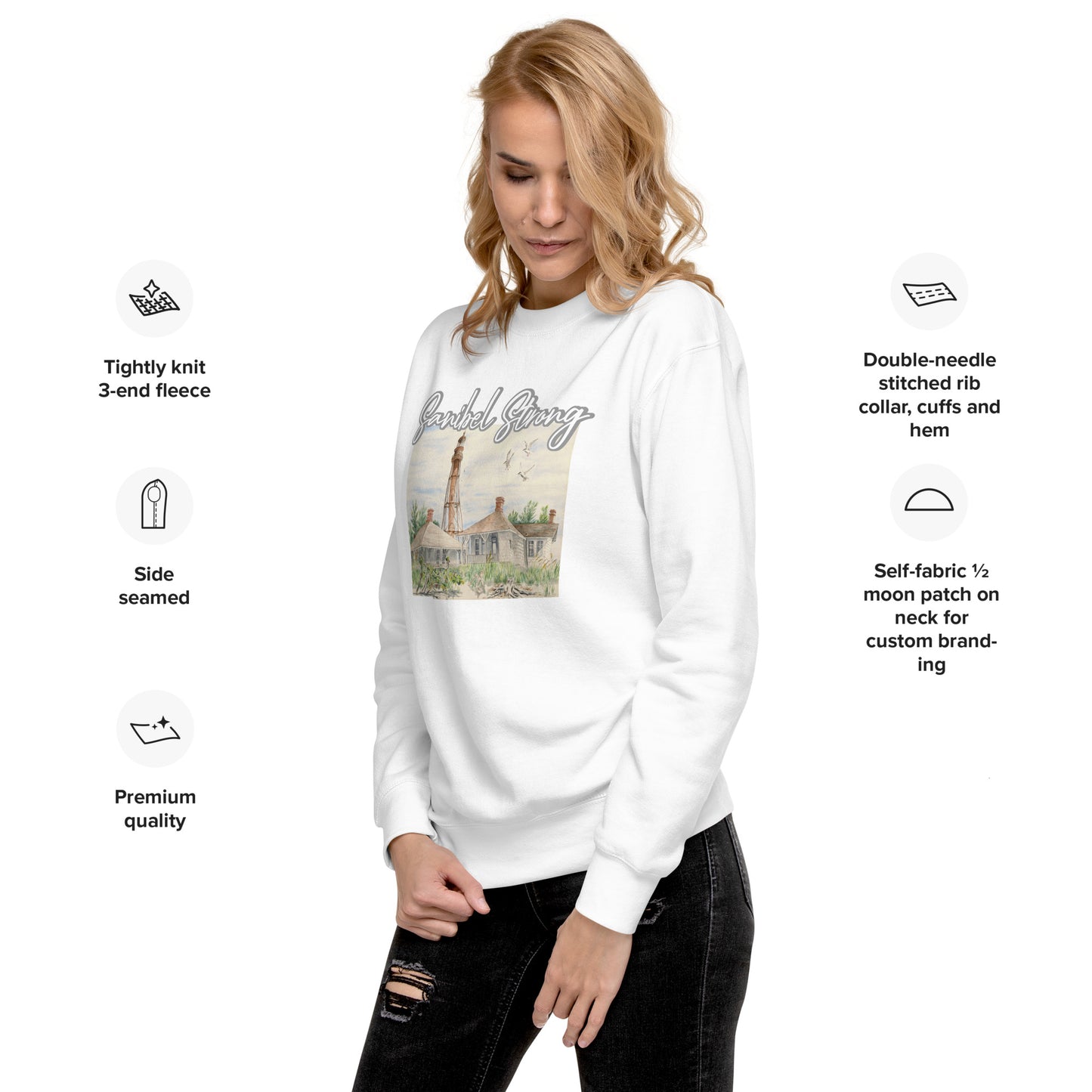 Sanibel Strong Lighthouse Watercolor Unisex Sweatshirt