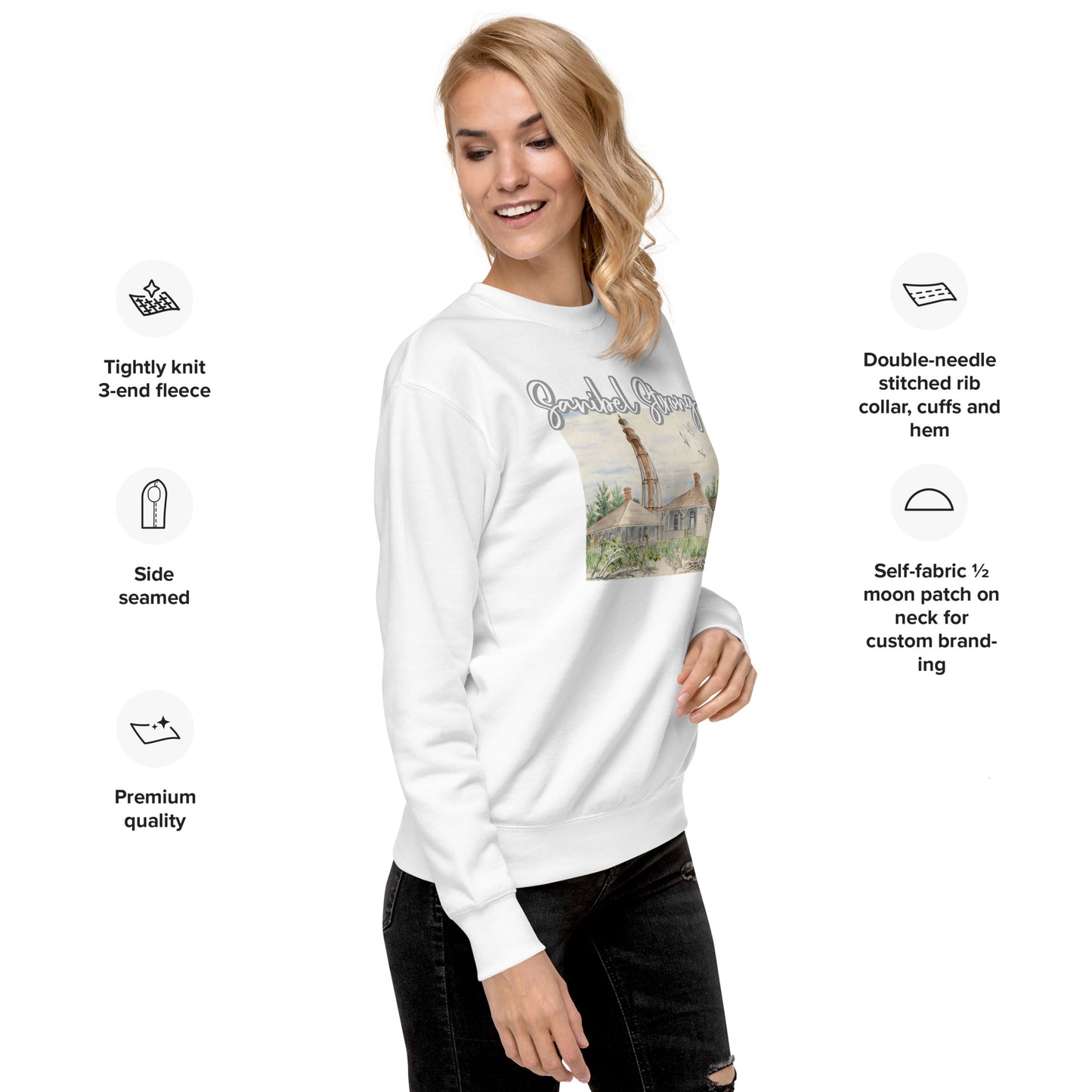 Sanibel Strong Lighthouse Watercolor Unisex Sweatshirt