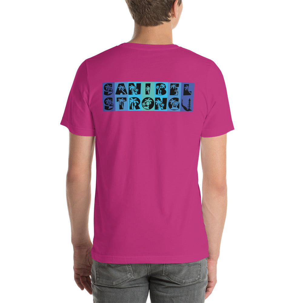 Sanibel Strong Shirt - Palm Tree Lettering (2 sided design)