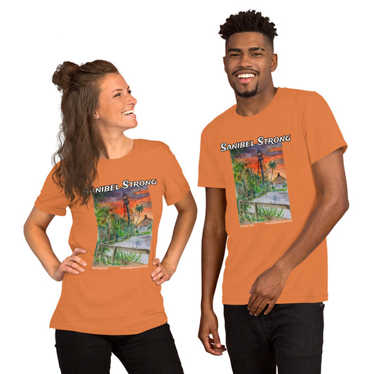Sanibel Strong Scott Kish Watercolor Lighthouse Unisex T-Shirt