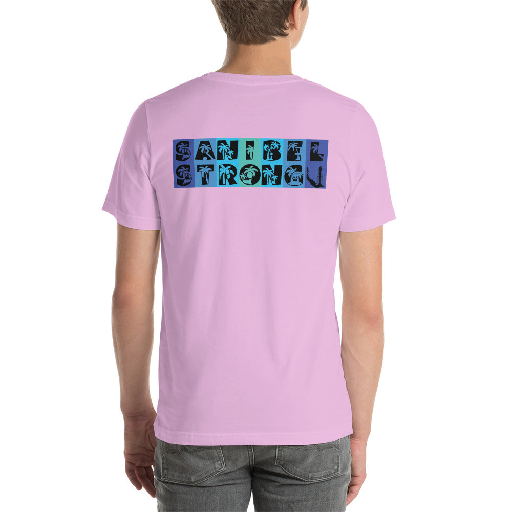 Sanibel Strong Shirt - Palm Tree Lettering (2 sided design)