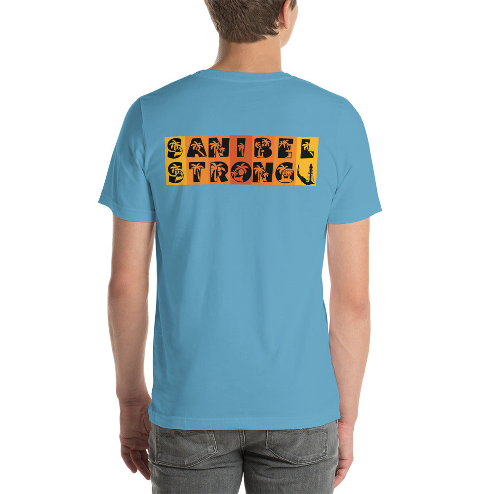 Sanibel Strong Shirt - Palm Tree Lettering (2 sided design)