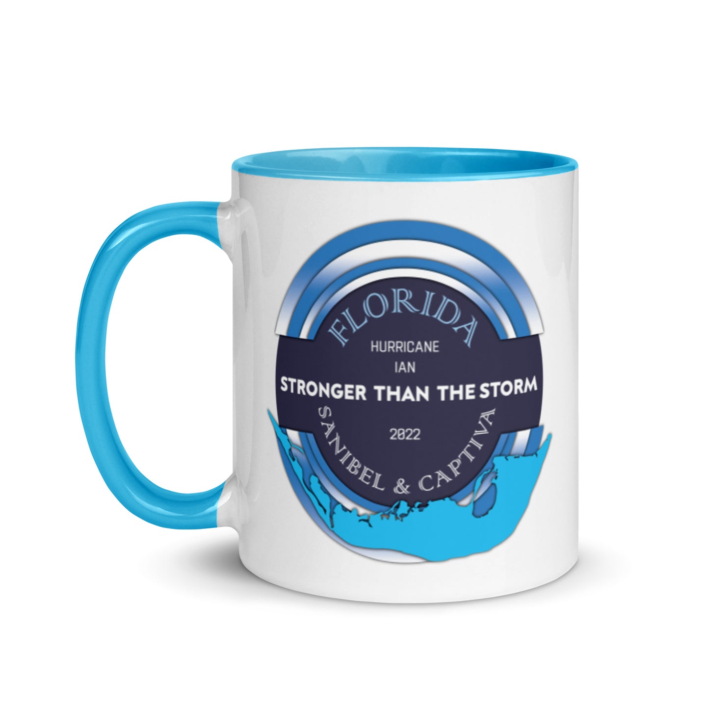 Sanibel Captiva Stronger Than The Storm Mug - Blue Design