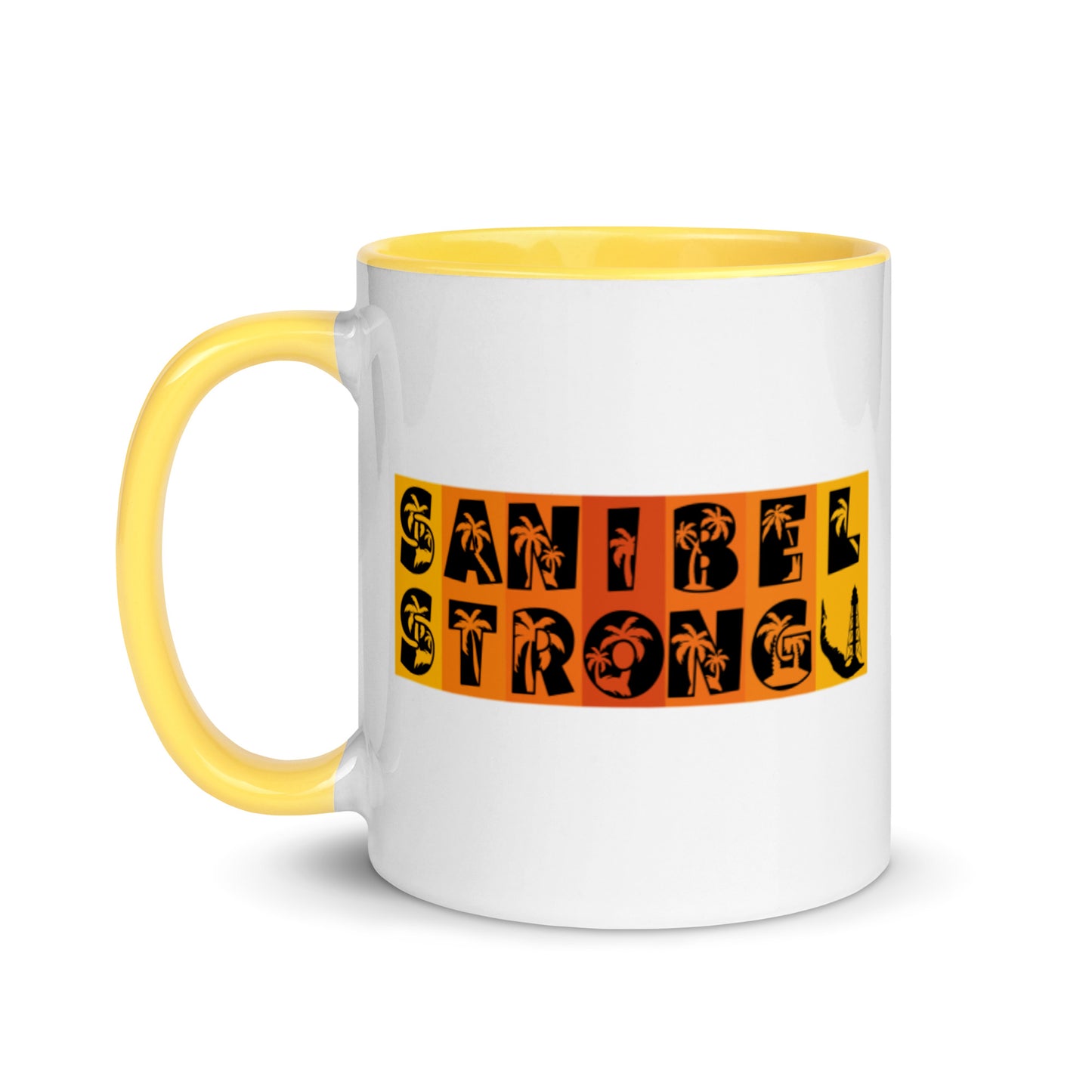 Sanibel Strong Mug - Orange Design - Palm Tree Lettering