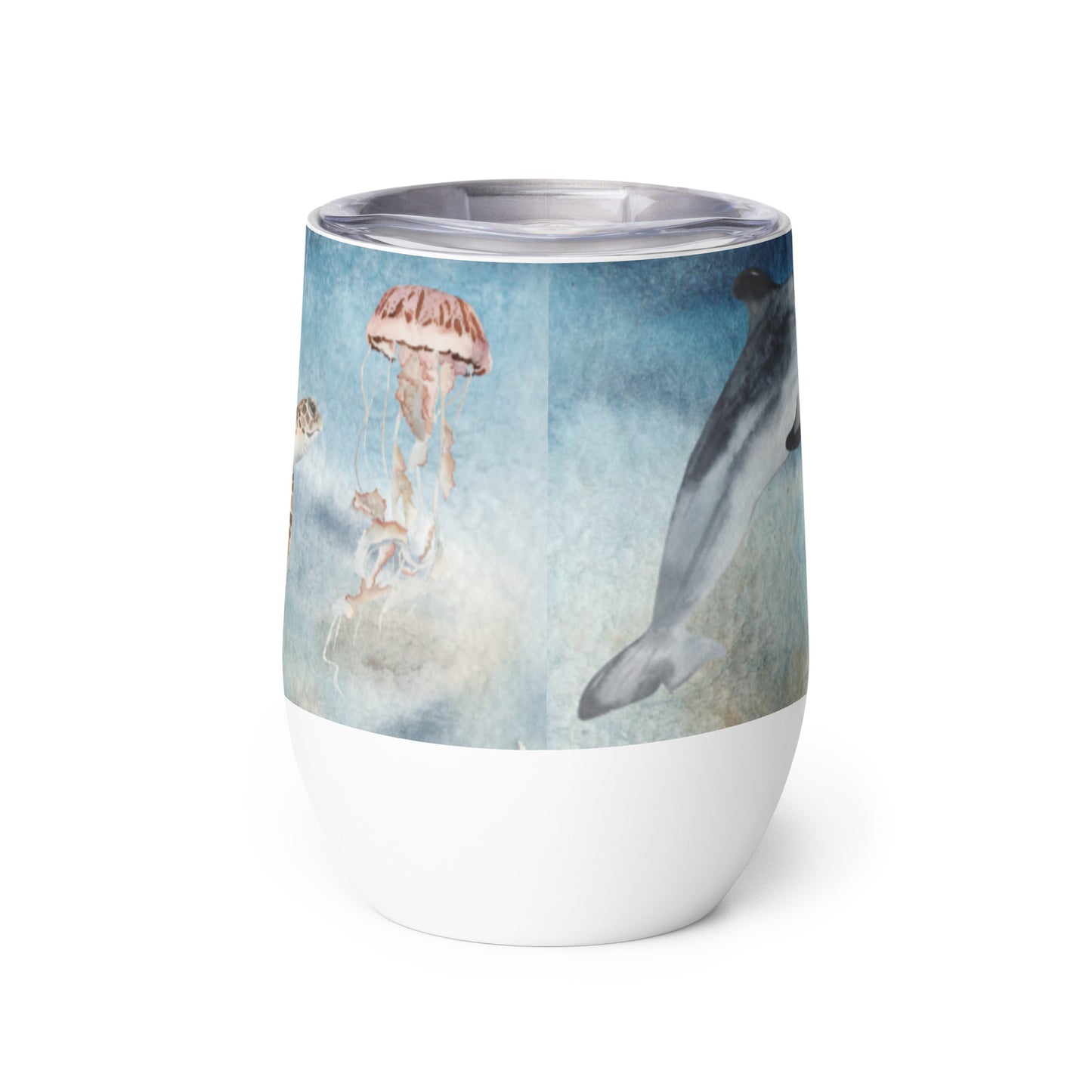 Sanibel Strong - Watercolor Sea Life - Wine Tumbler