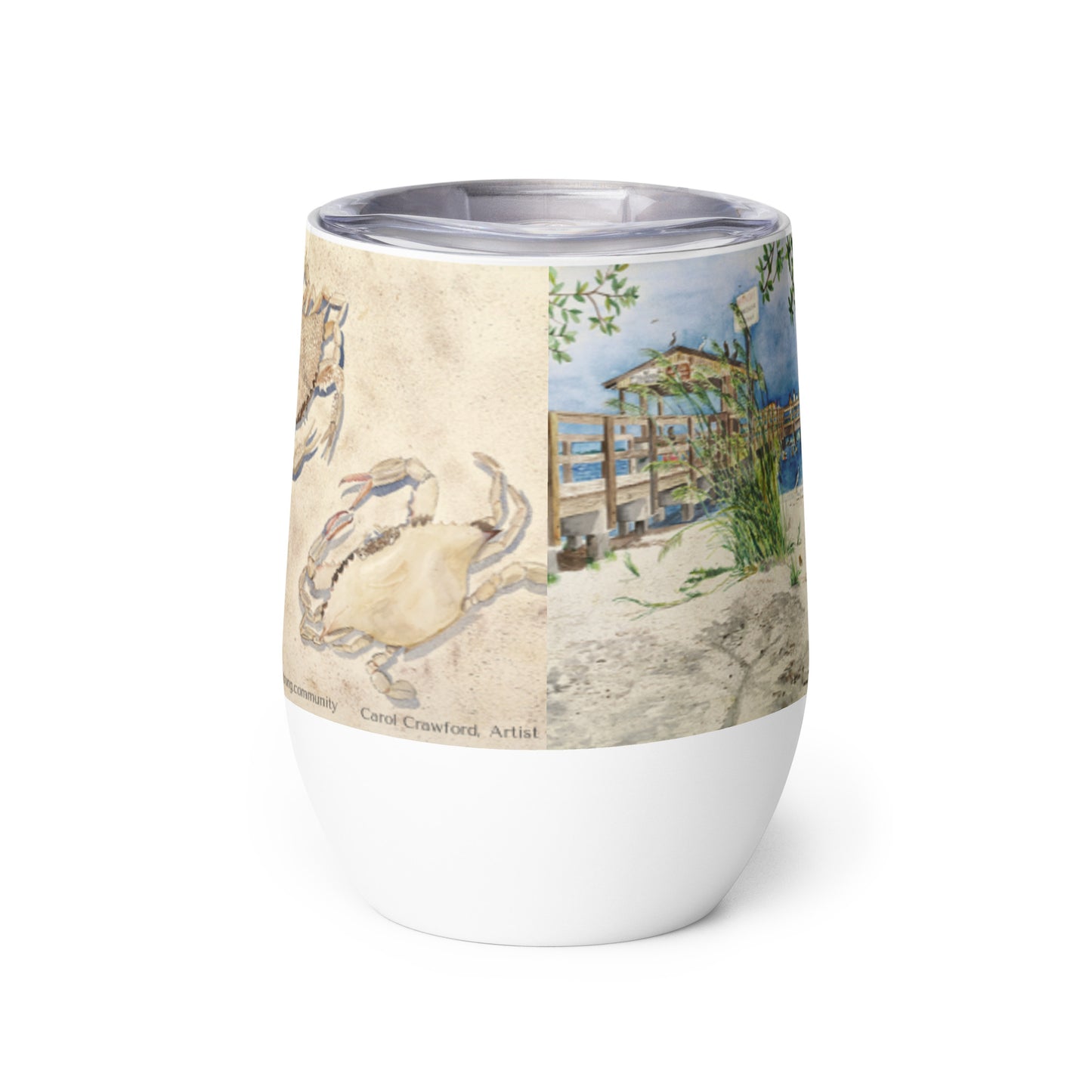 Sanibel Watercolor Wine Tumbler