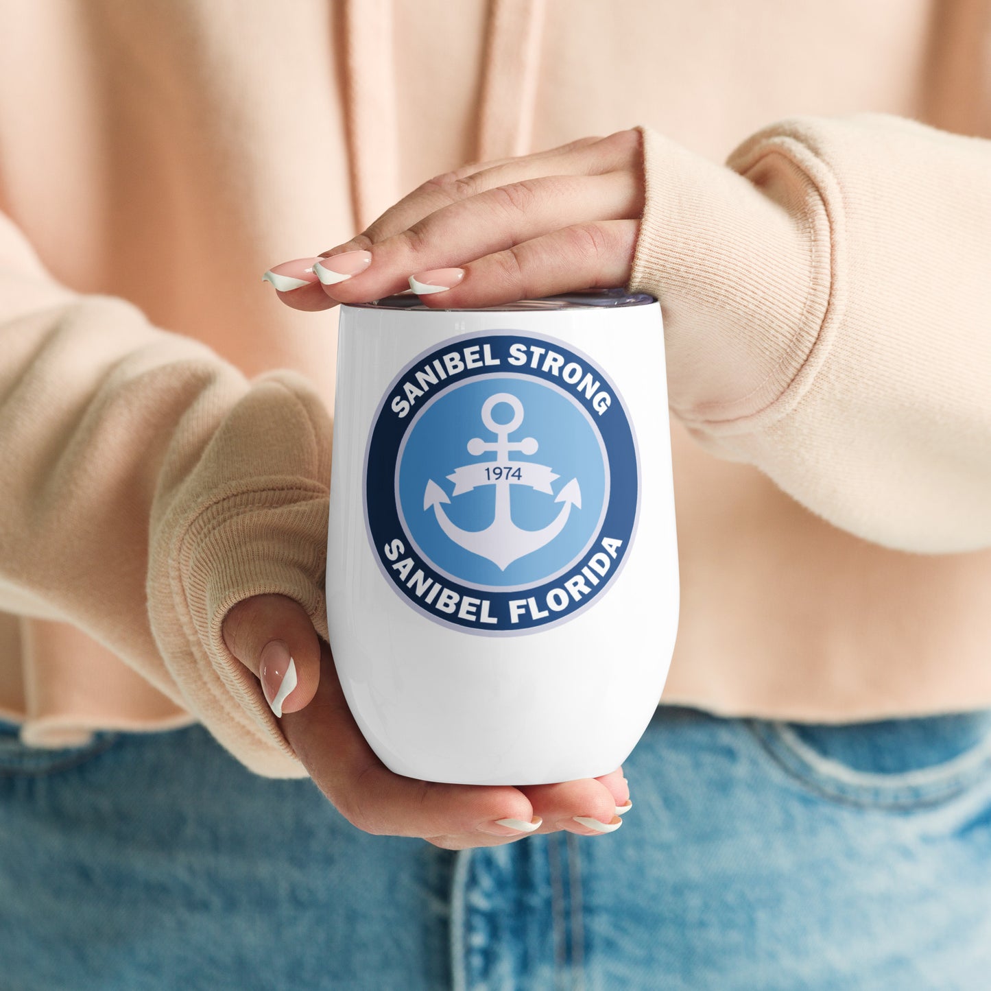 Sanibel Strong - Anchor - Wine Tumbler