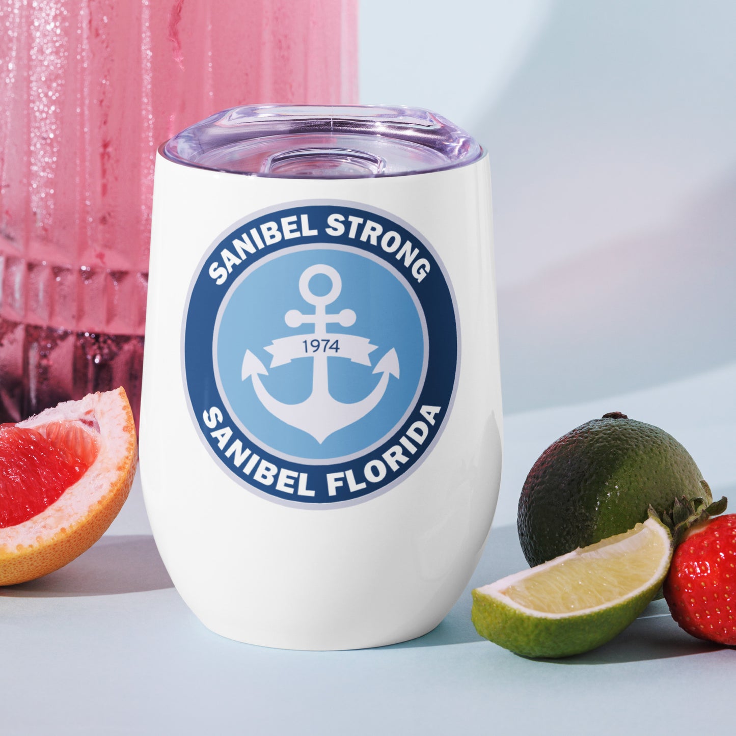 Sanibel Strong - Anchor - Wine Tumbler
