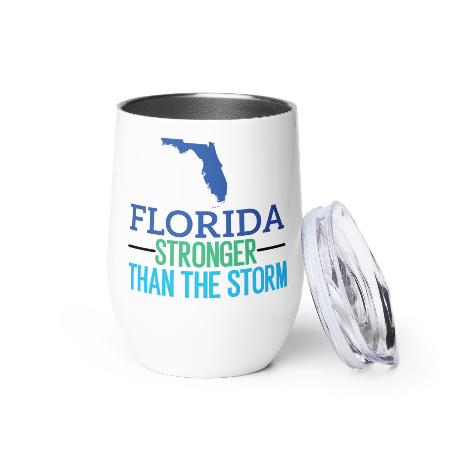 Florida Stronger Than The Storm Wine Tumbler