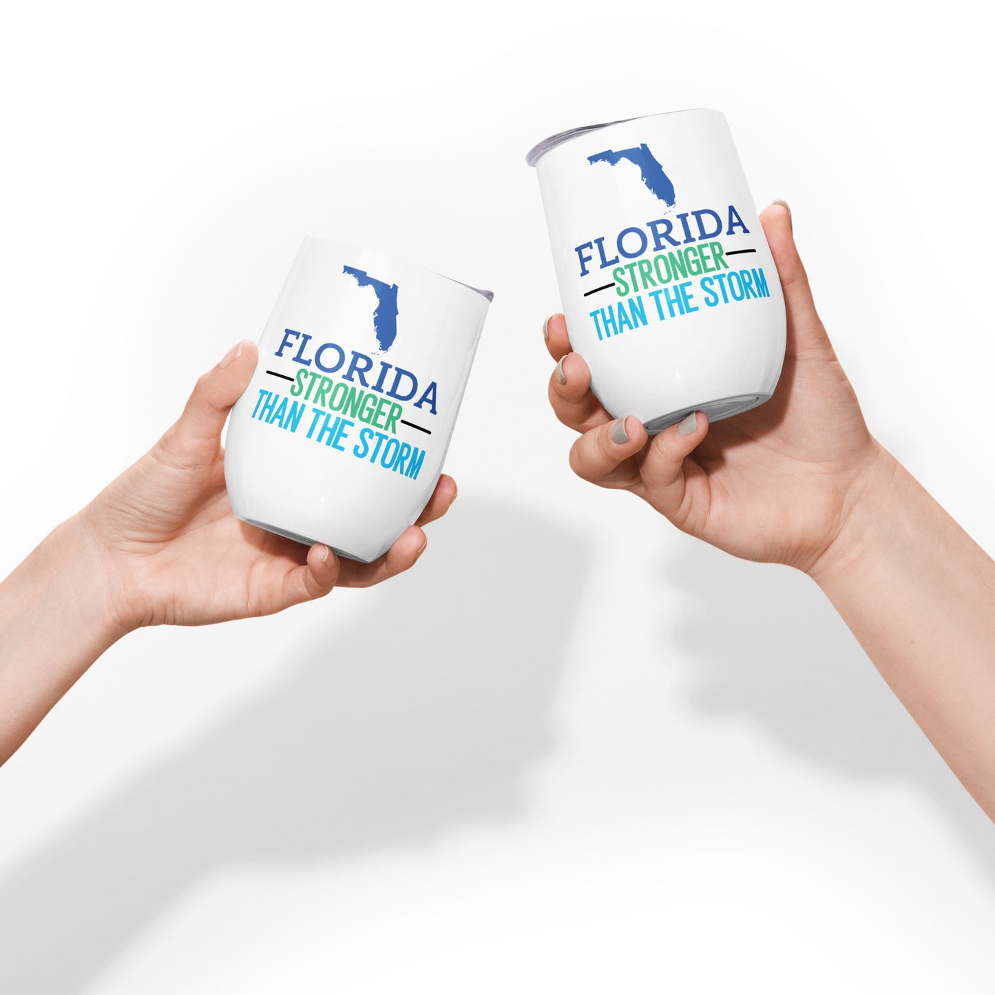 Florida Stronger Than The Storm Wine Tumbler