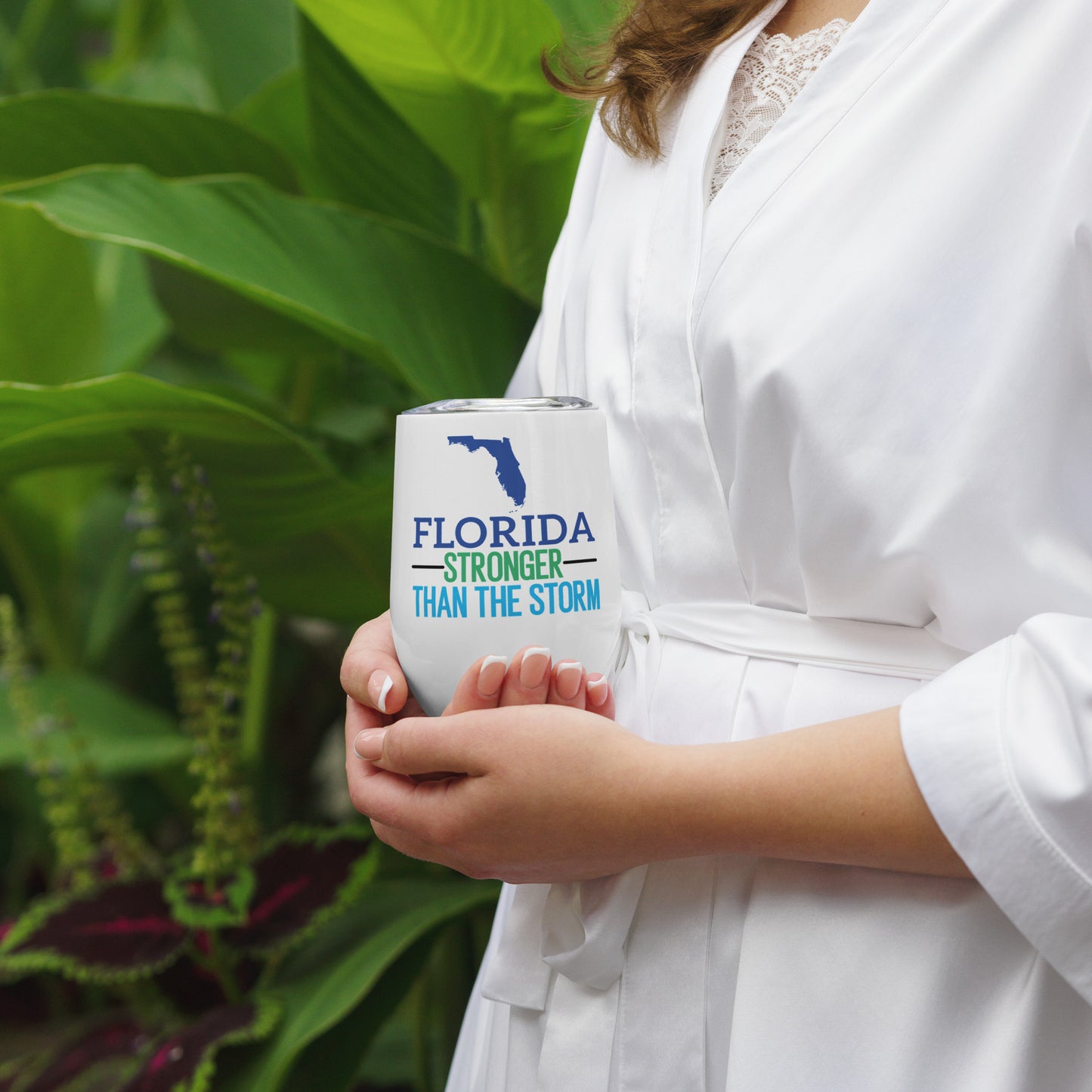Florida Stronger Than The Storm Wine Tumbler