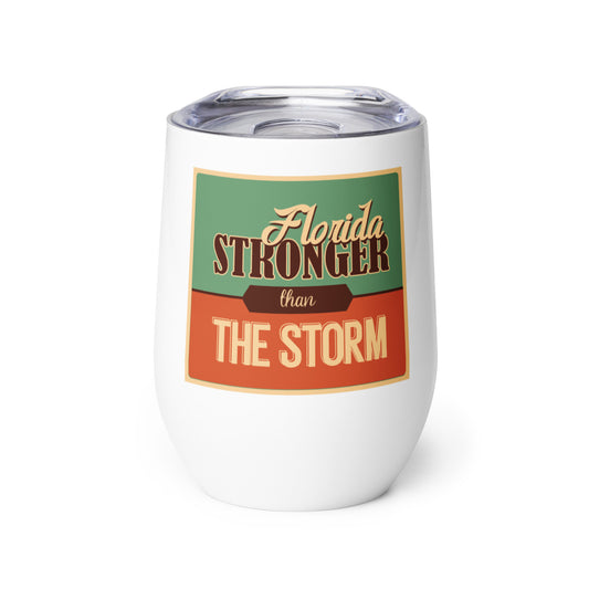 Florida Stronger Than The Storm Retro Wine Tumbler