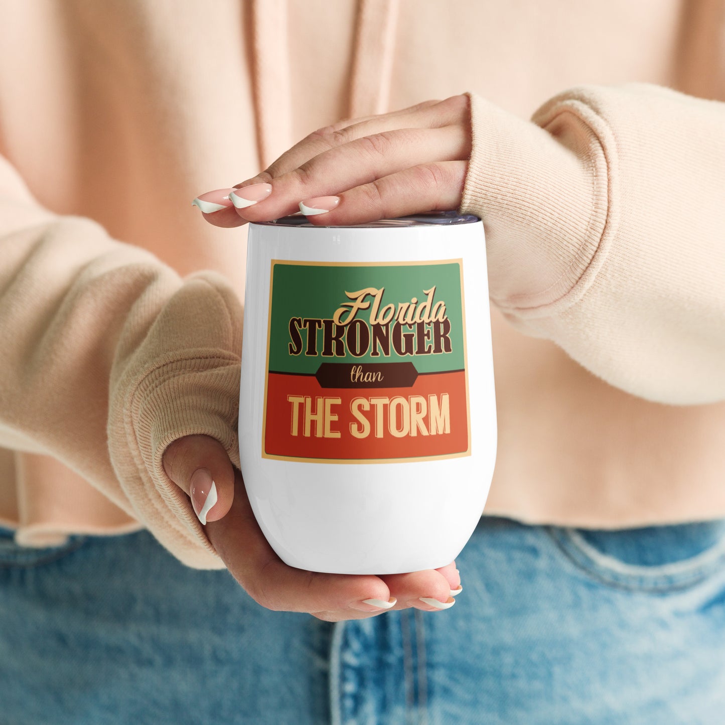 Florida Stronger Than The Storm Retro Wine Tumbler